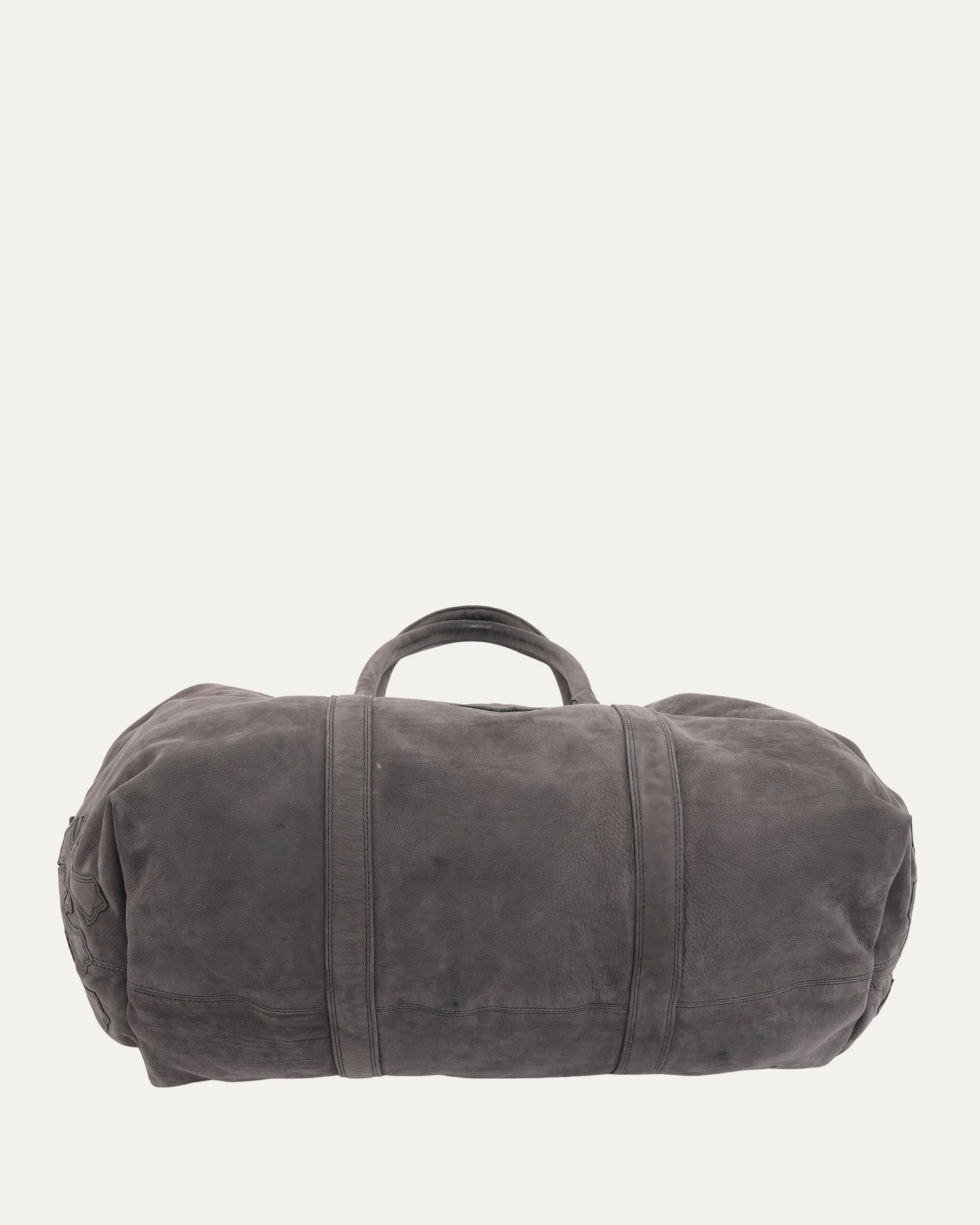 Cross Embellished Cross Patch Suede Weekender Bag