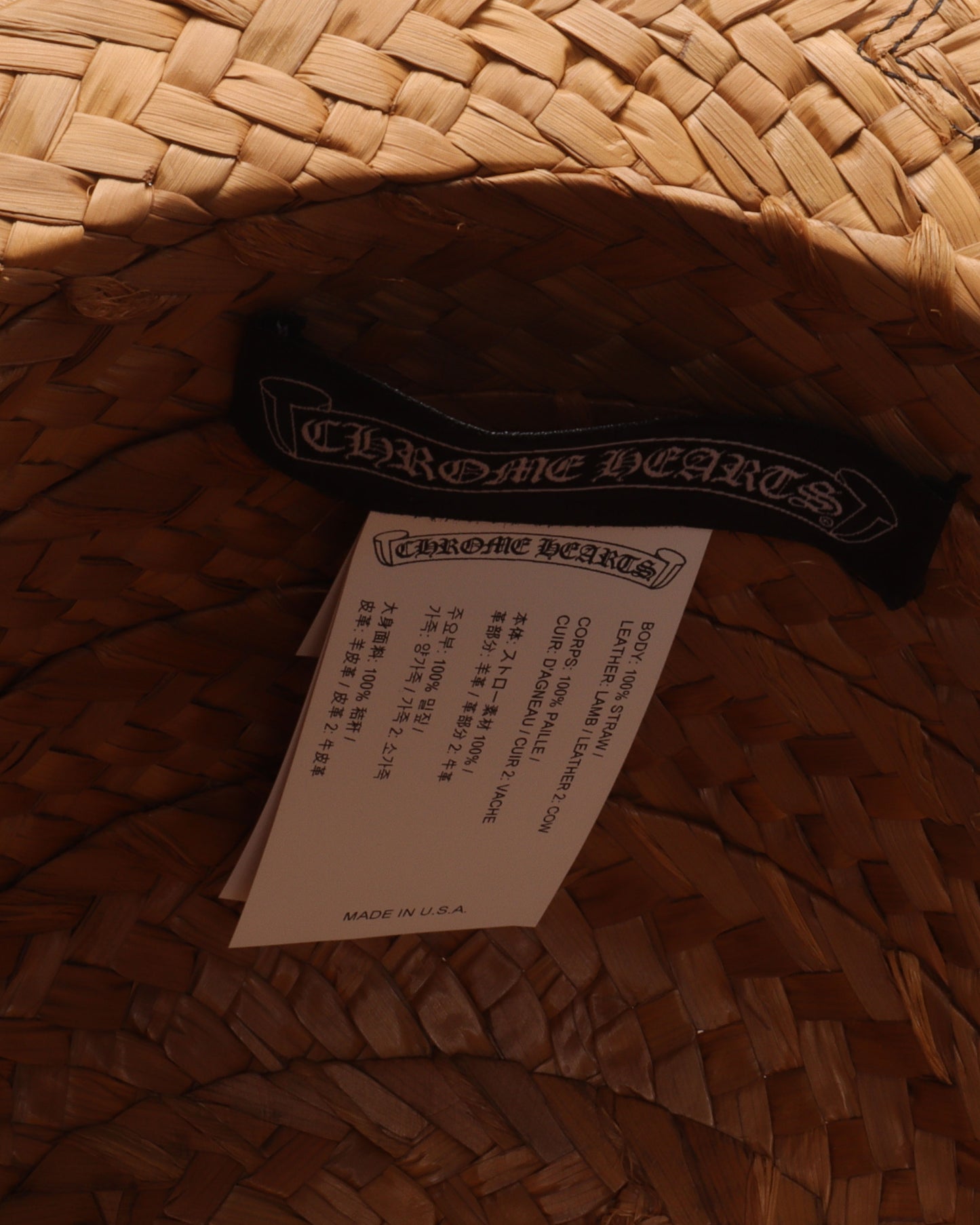 Cross Patch Silver Embellished Straw Hat