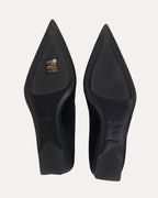 Satin Cube 75 Wedge Mules