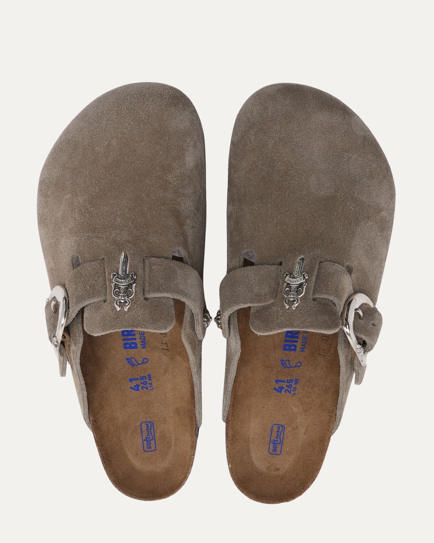 Dagger Embellished Birkenstock Boston Suede Mule