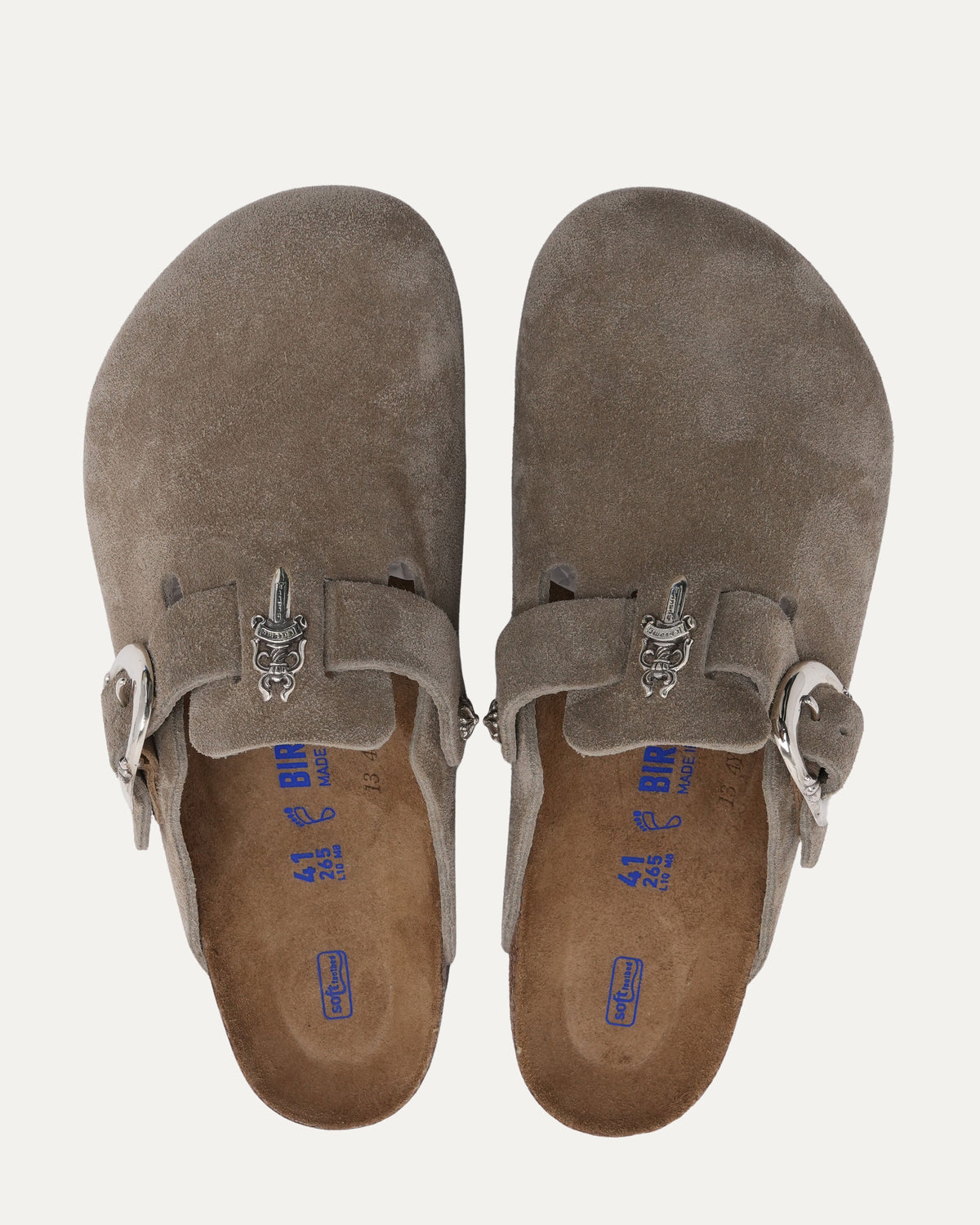 Dagger Embellished Birkenstock Boston Suede Mule