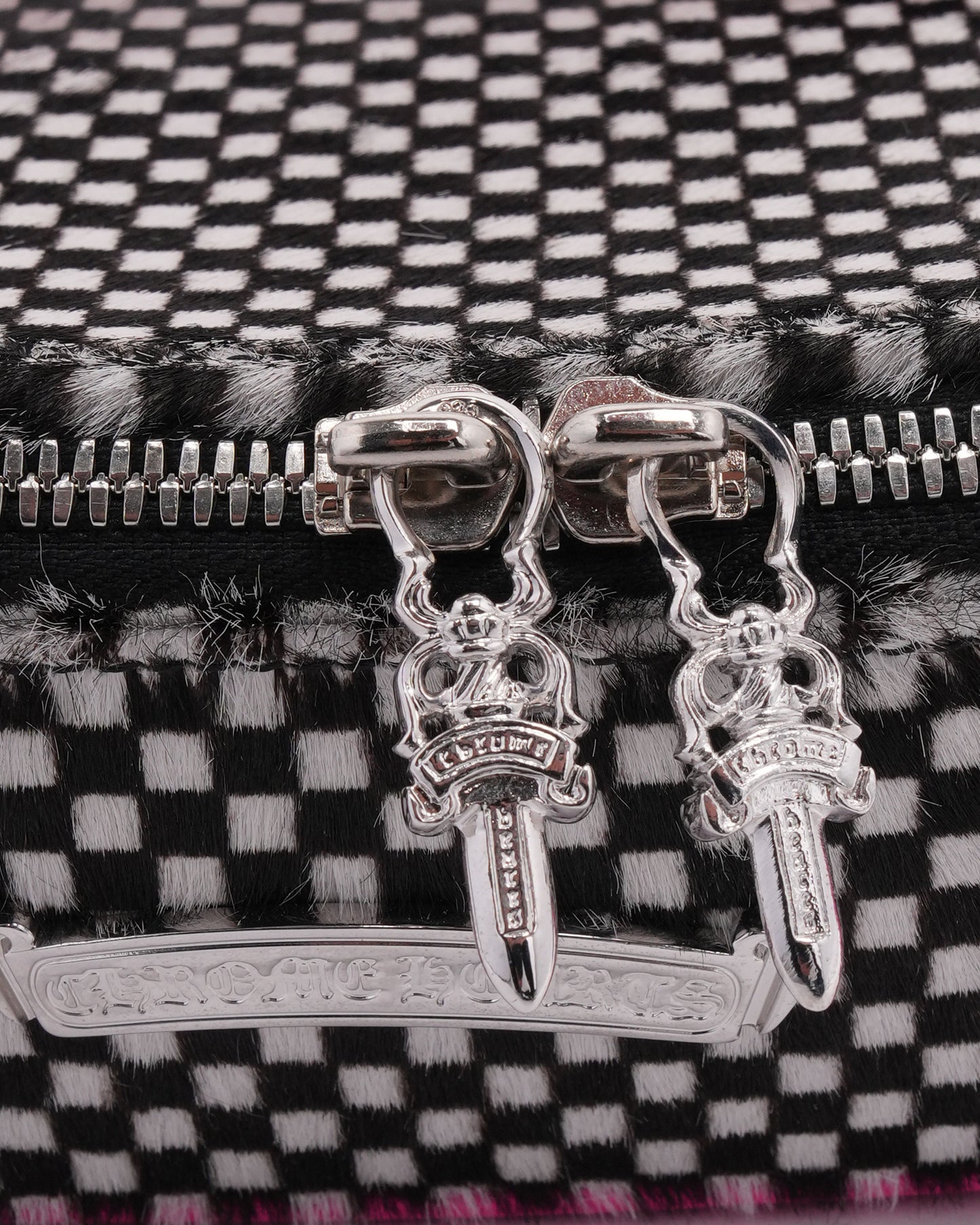 Houndstooth Pony Hair Jewelry Case