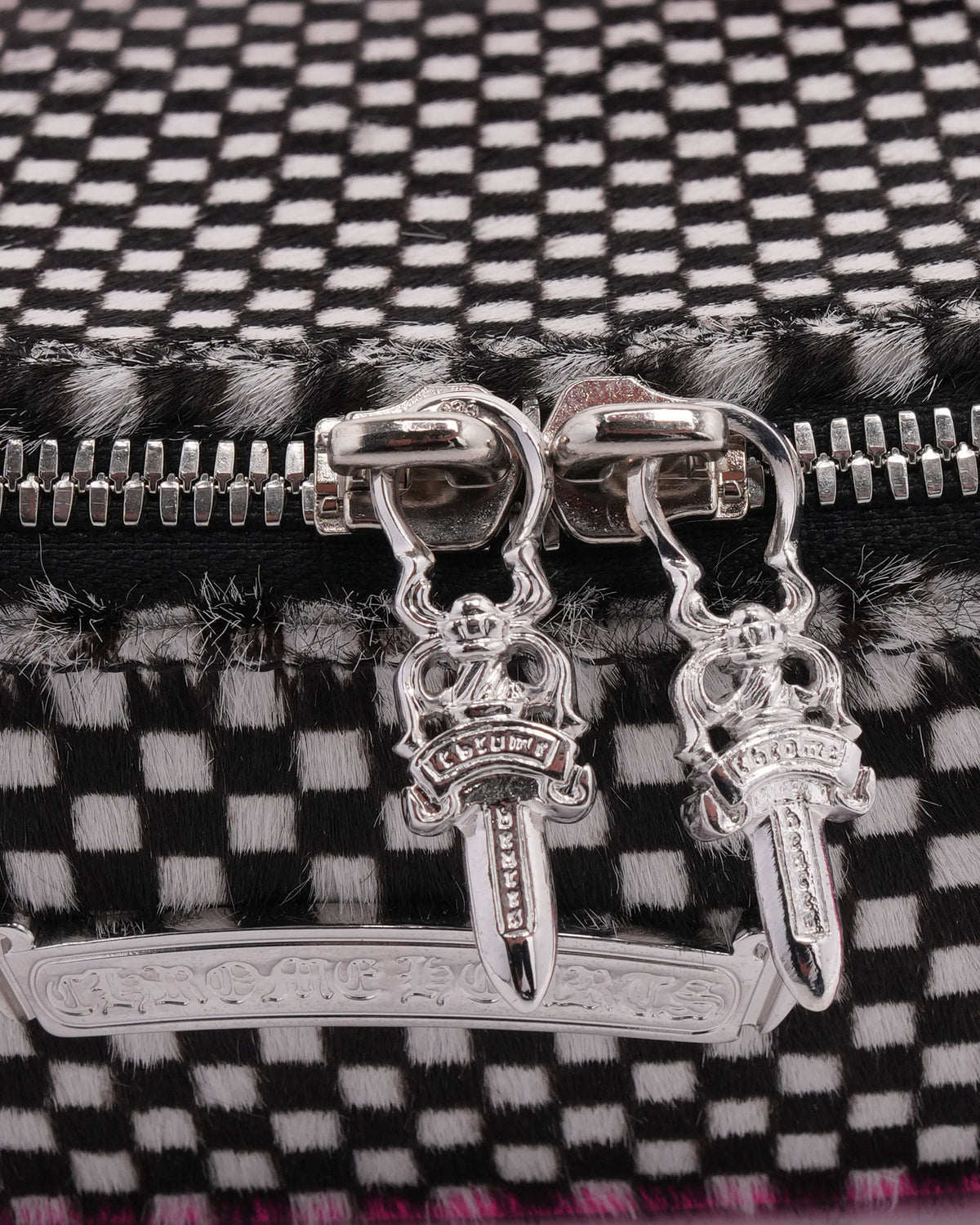 Houndstooth Pony Hair Jewelry Case