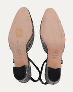 Tweed Sequin Embellished Heels