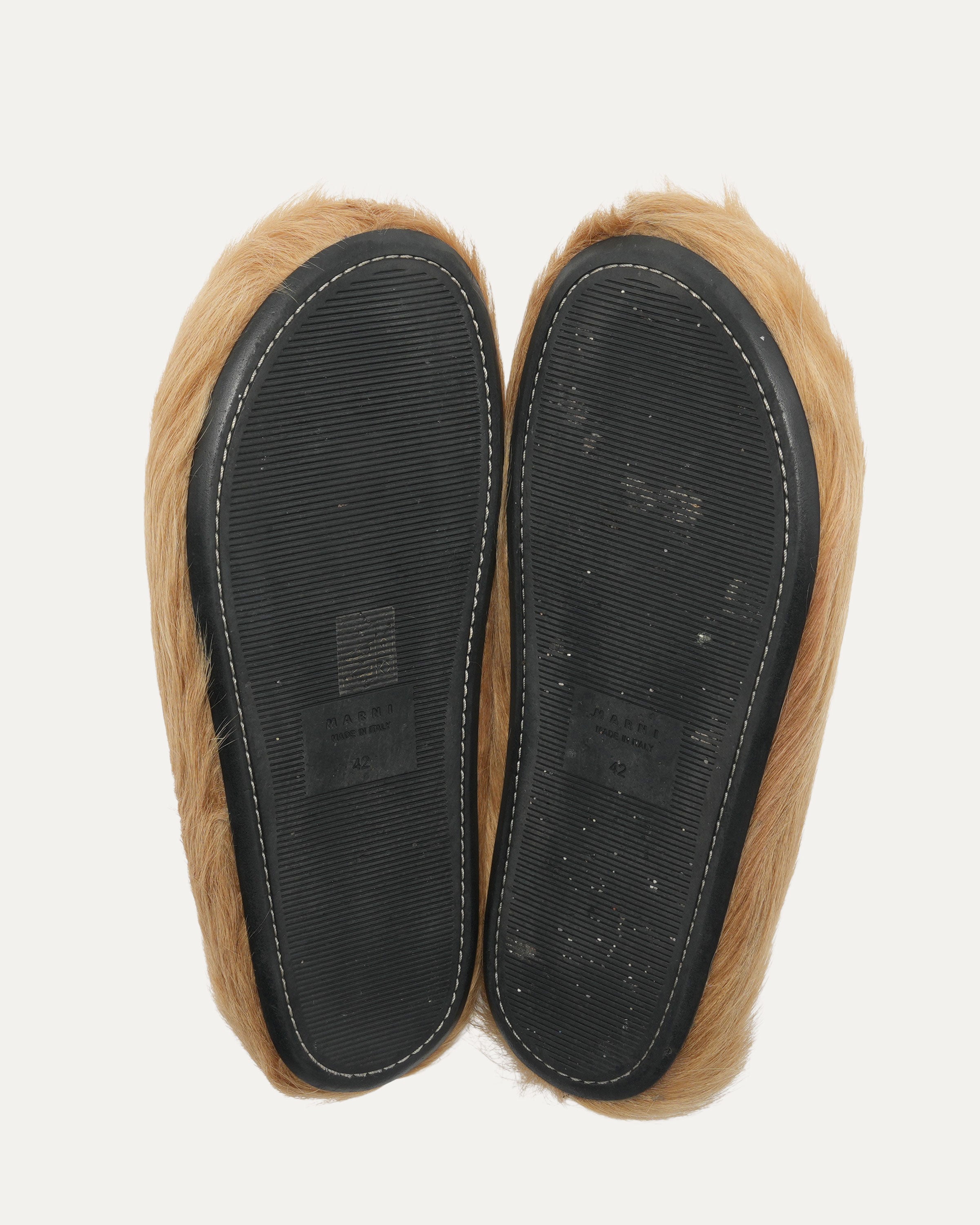 Fussbet Sabot Calf-Hair Slippers