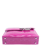 Shiny Alligator Mini Verrou Chaine Bag Rose Scheherazade
