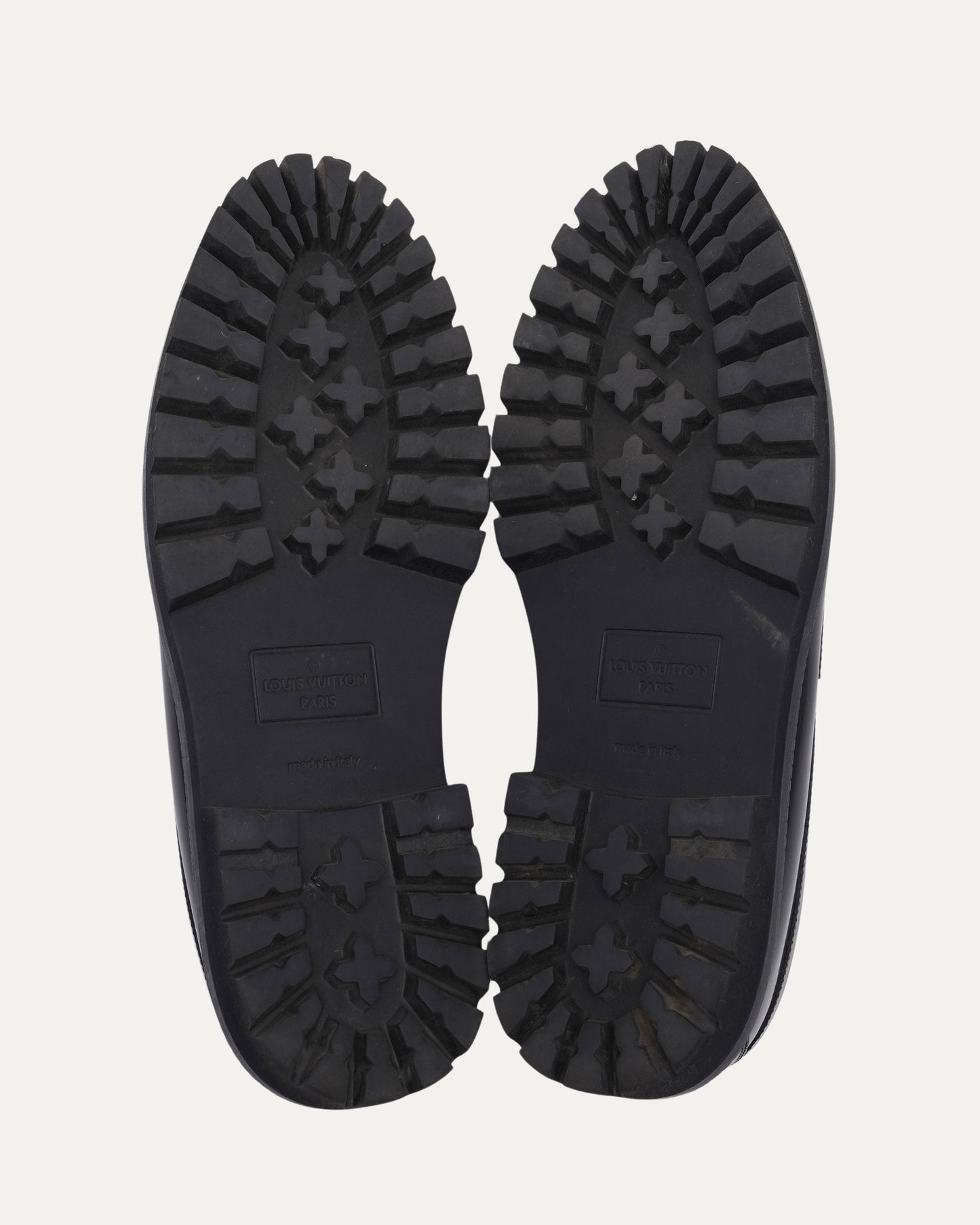 Debossed Monogram Patent Leather Loafers