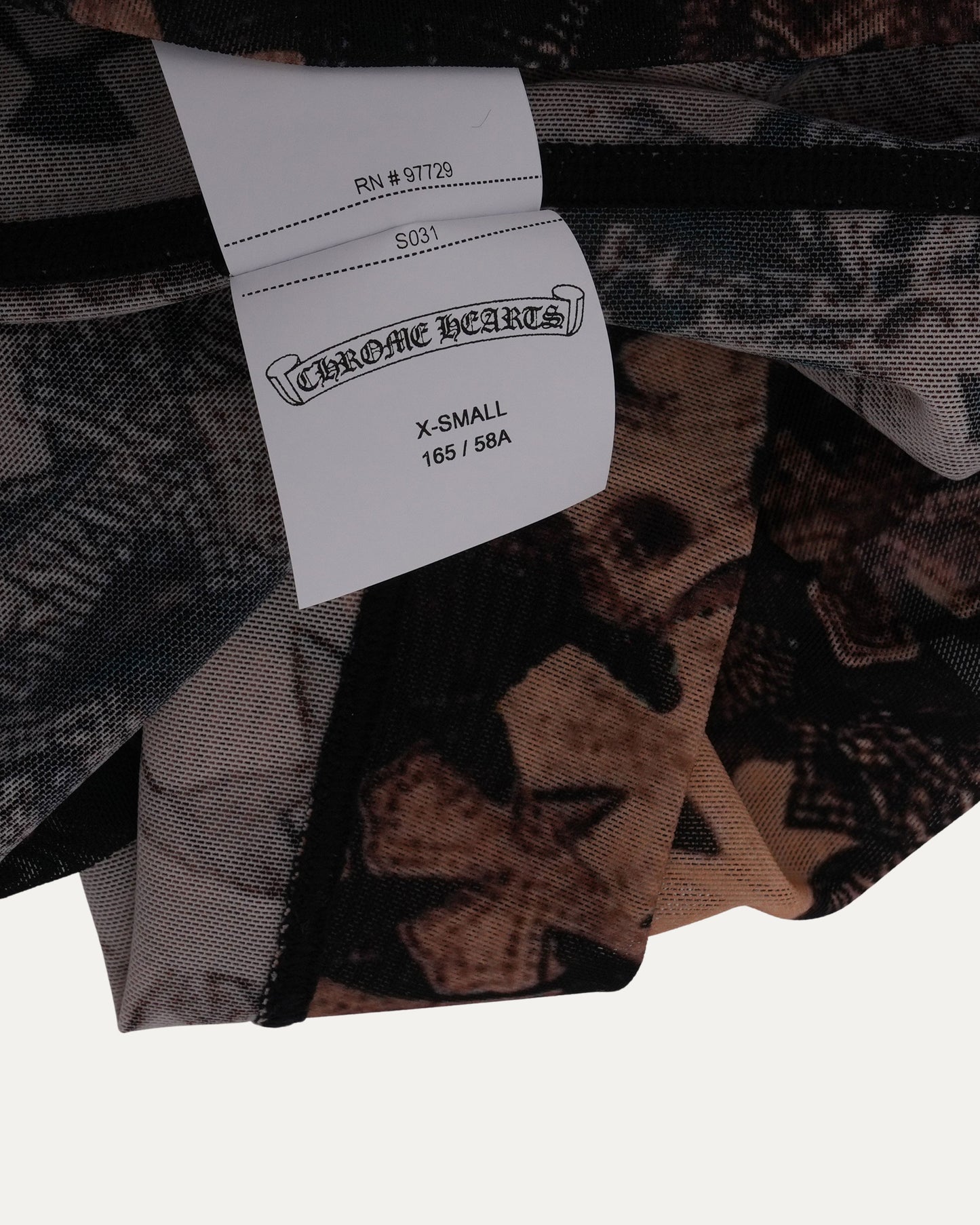 Waterfall Cross Patch Print Mesh Mini Skirt