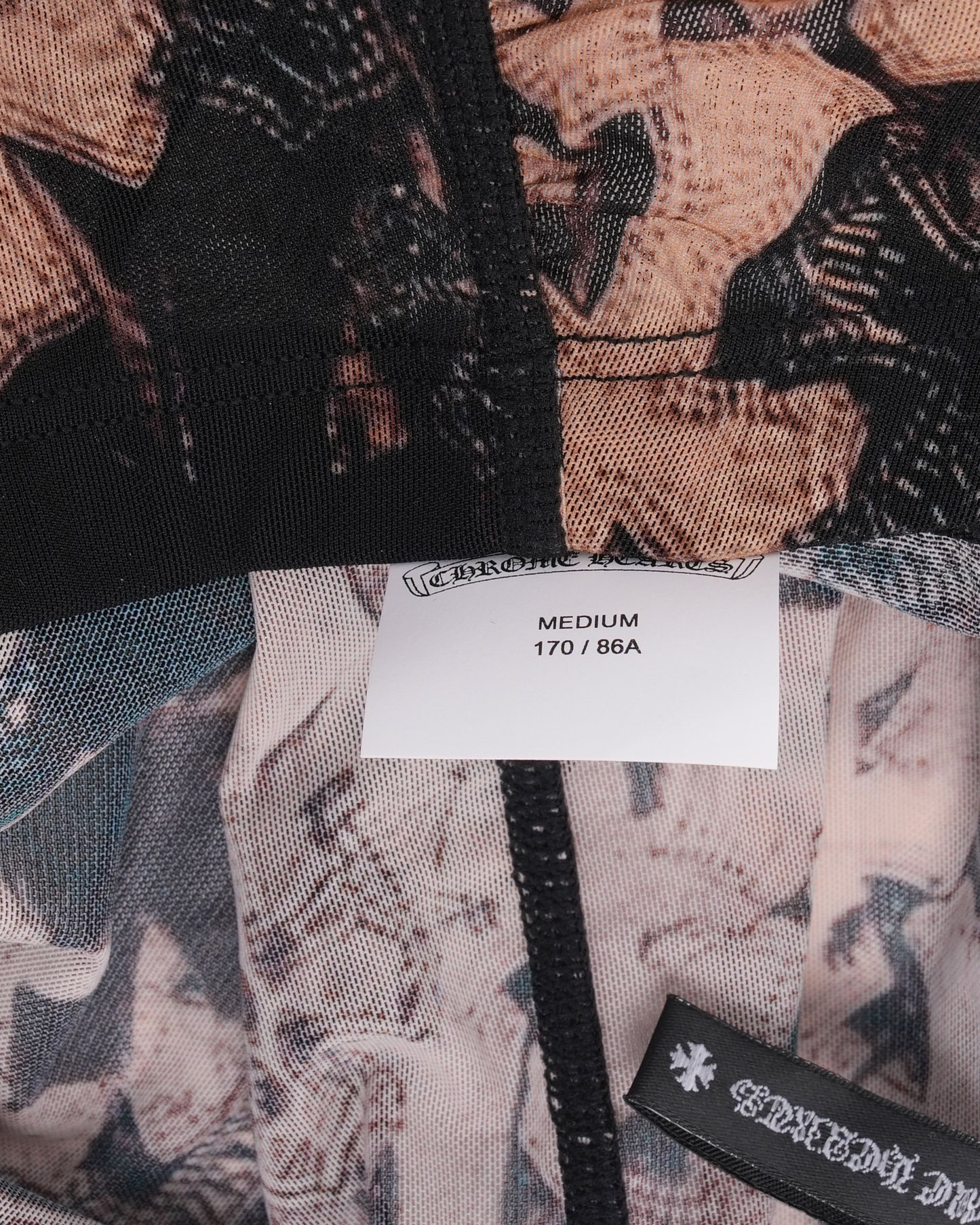 Waterfall Cross Patch Print Mesh Tube Top
