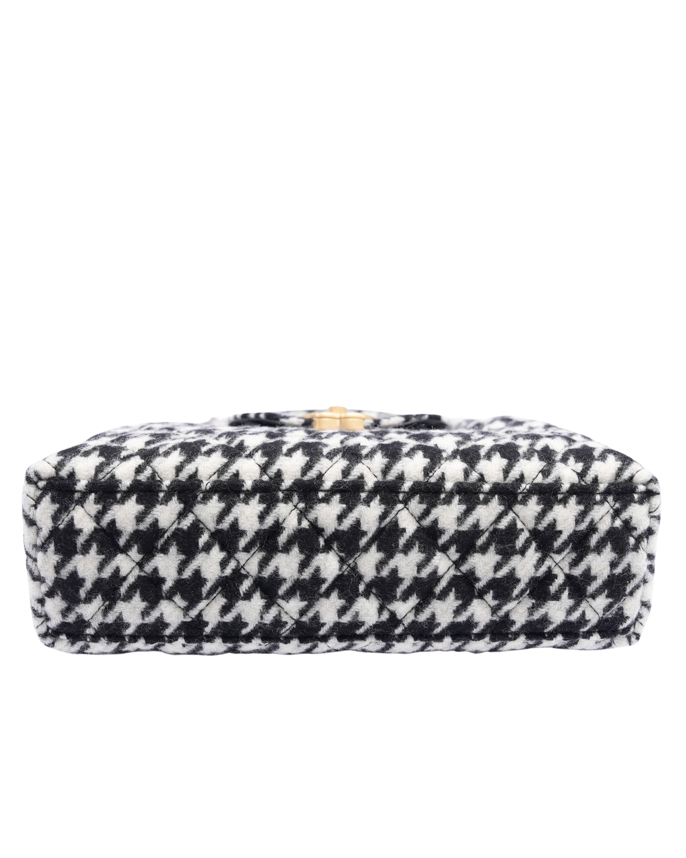 Tweed Houndstooth Quilted Nano Kelly Shopper