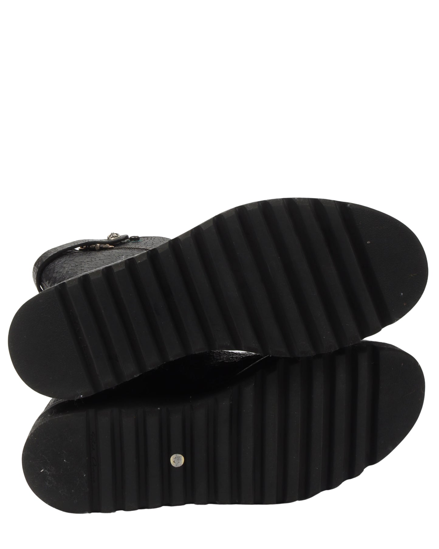 Rick Owens Blistered Leather Spiral Zip Creeper Boots