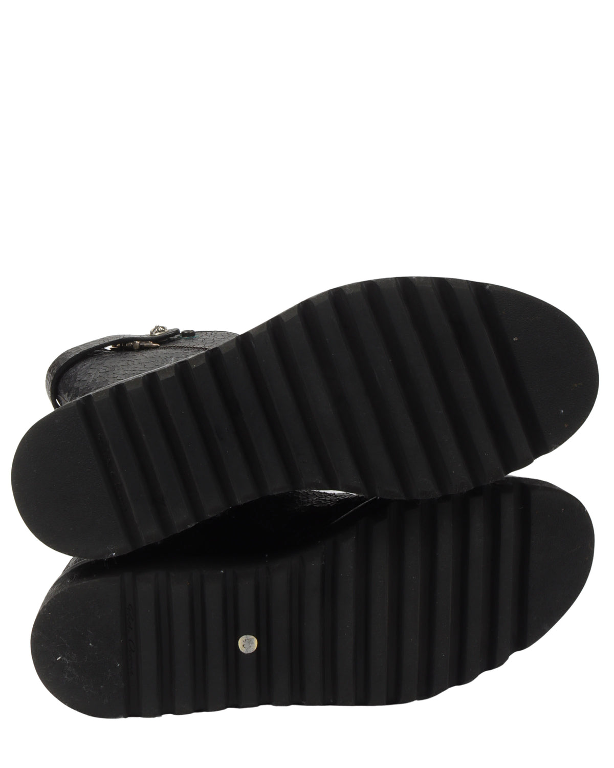 Rick Owens Blistered Leather Spiral Zip Creeper Boots