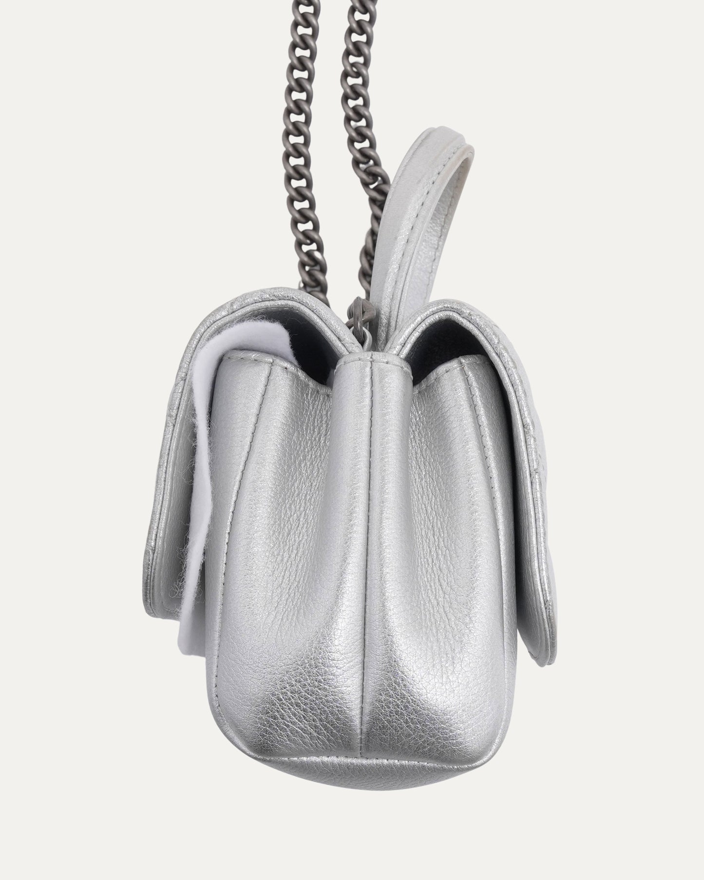 Metallic Caviar Quilted Mini Coco Handle Bag