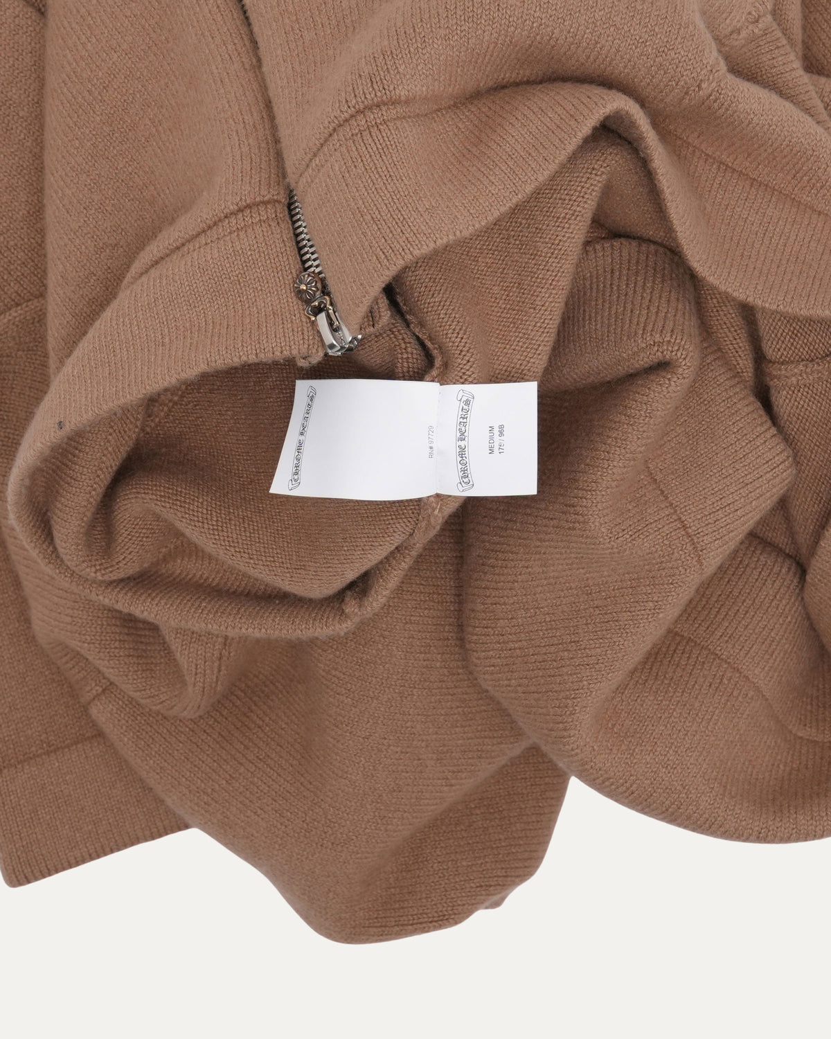 Cross Patch Cashmere Zip Up Hoodie