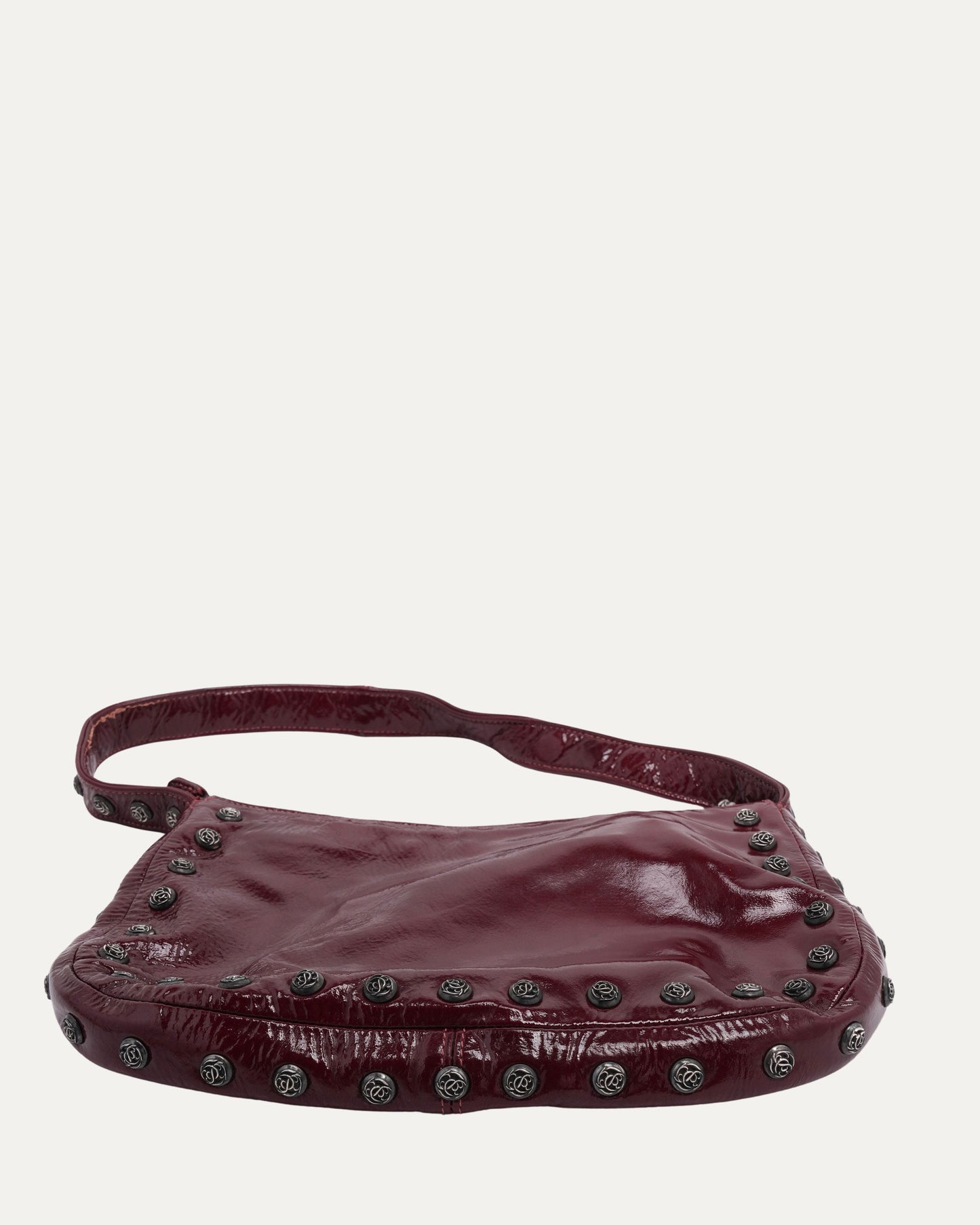 Vine Ball Embellished Patent Leather Handbag