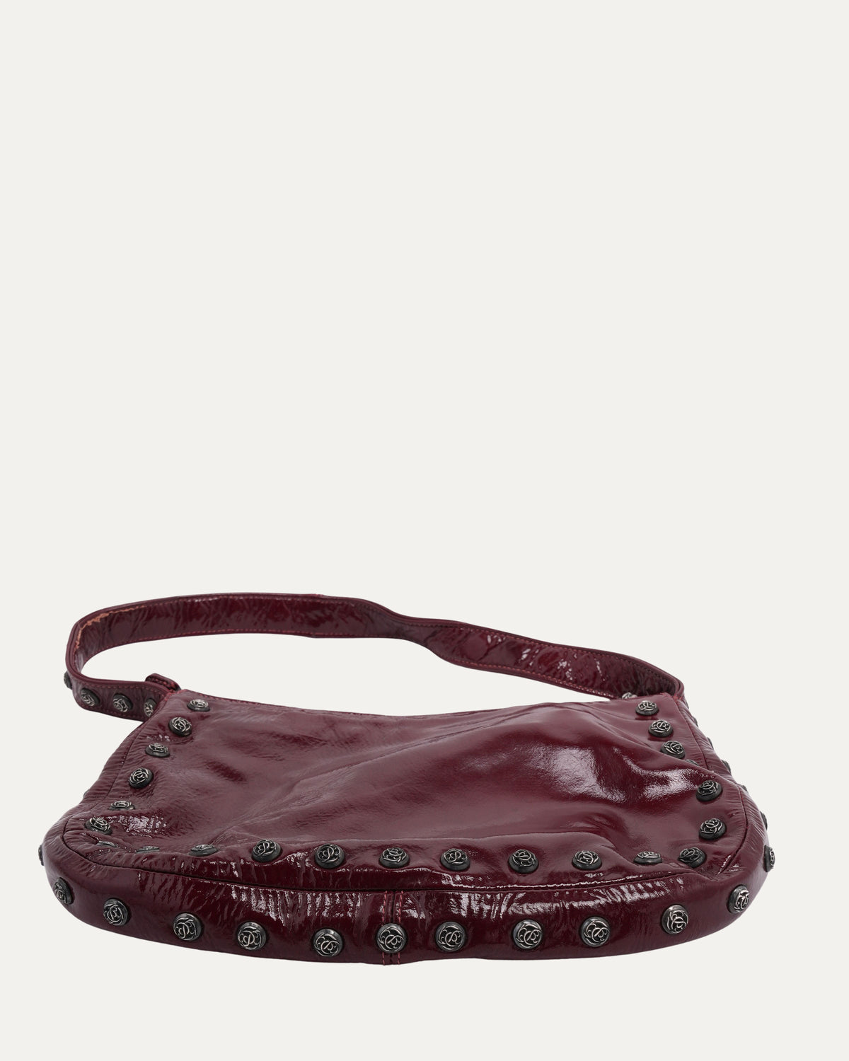 Vine Ball Embellished Patent Leather Handbag