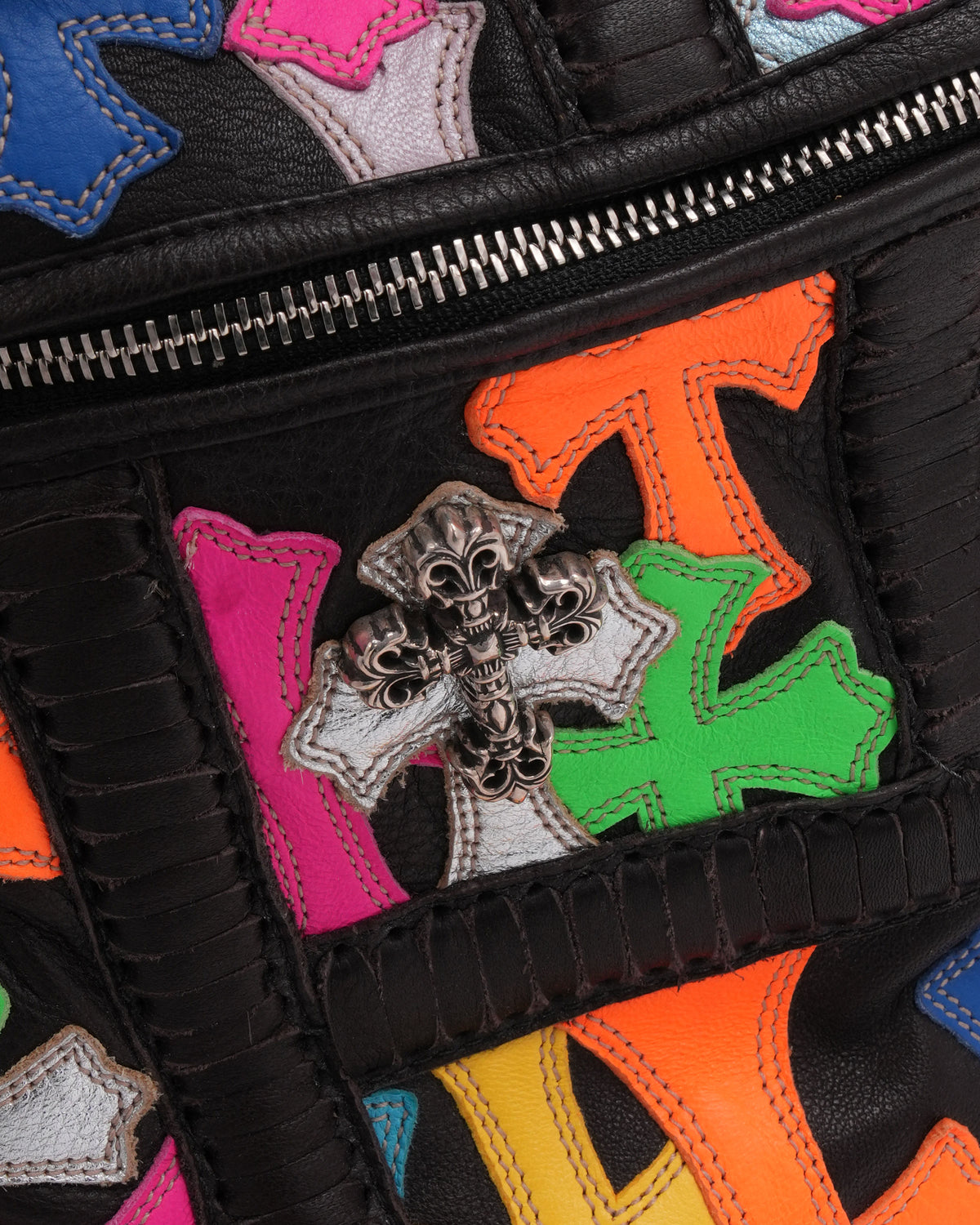 Multicolor Cross Patch Filigree Backpack
