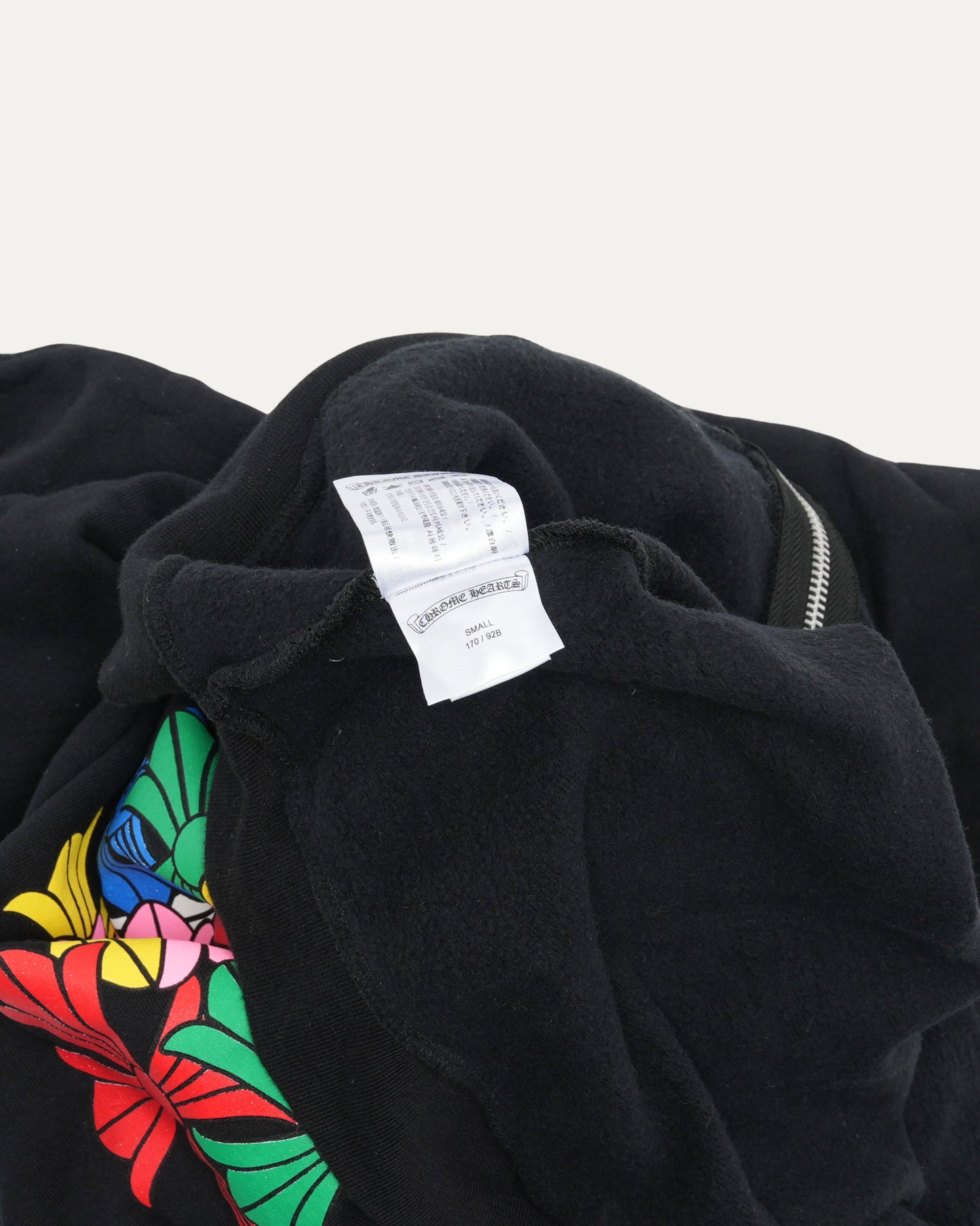 Multicolor Cross Print Zip Up Hoodie