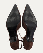 Suede Buckle Heels