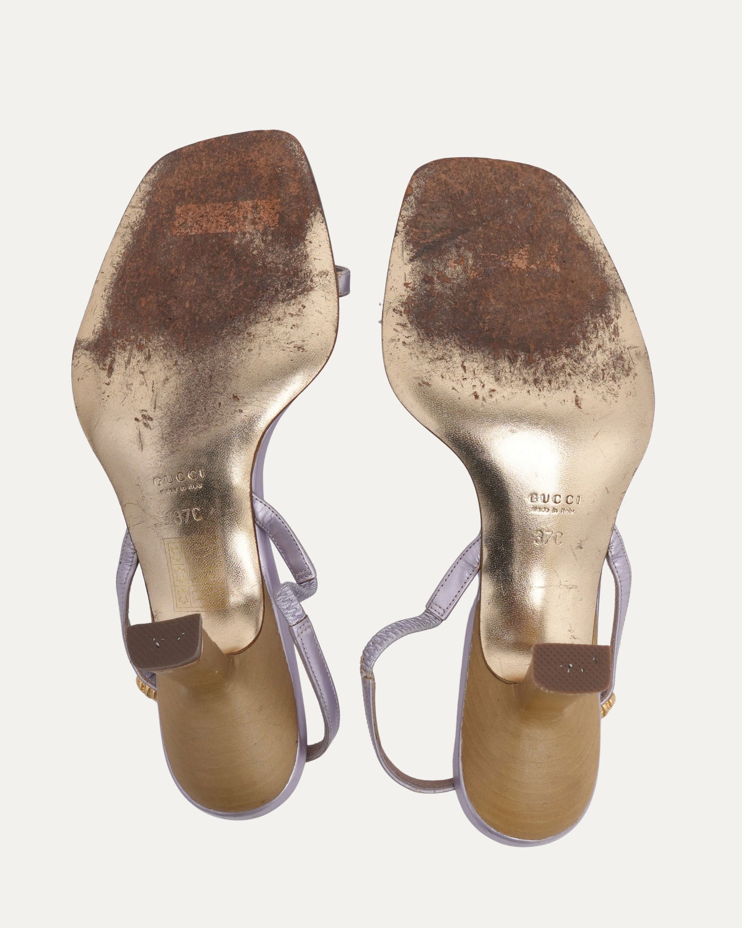 Lavender Sandals With Gold Detail