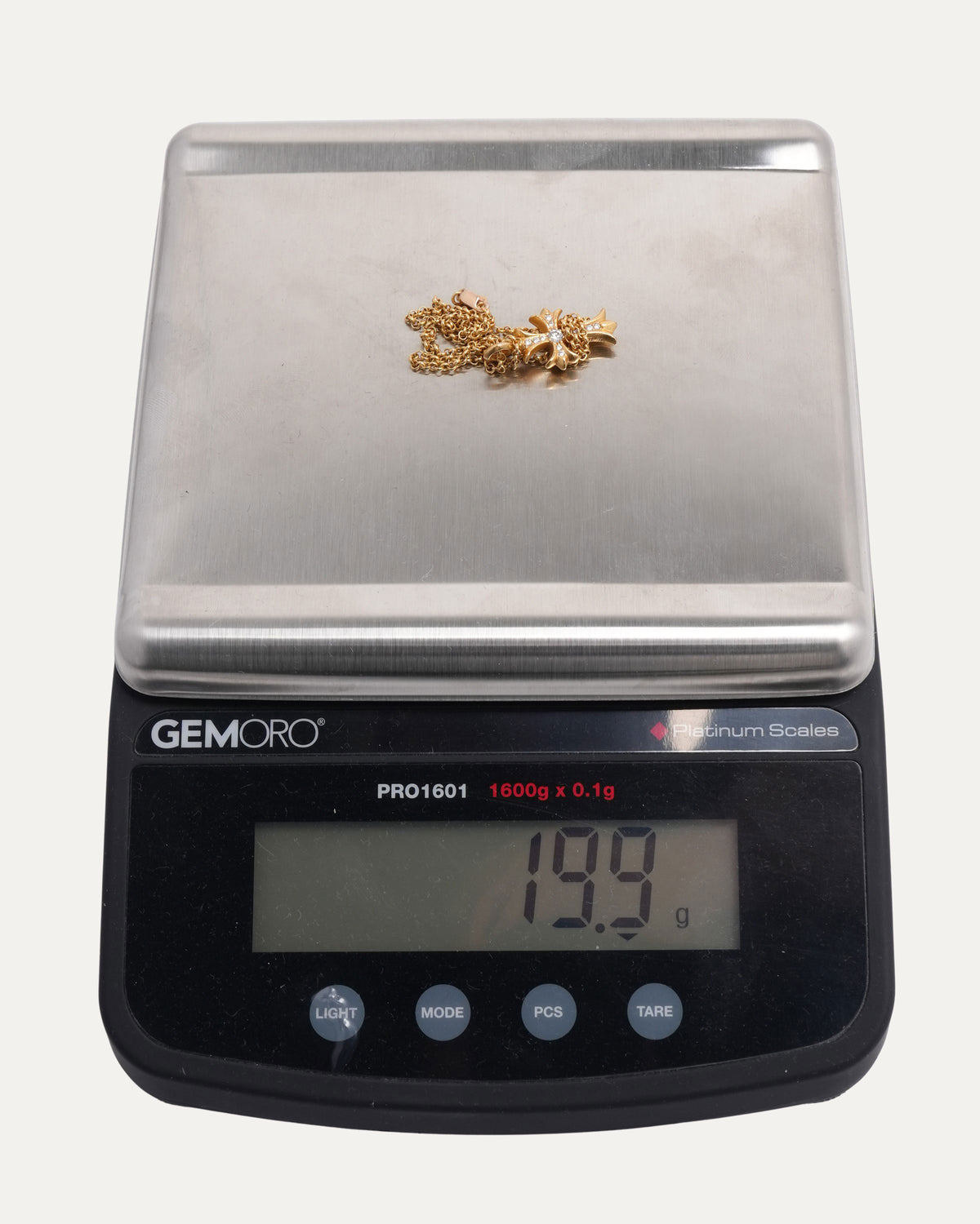 Gold Diamond Tiny Fat on Roll Chain