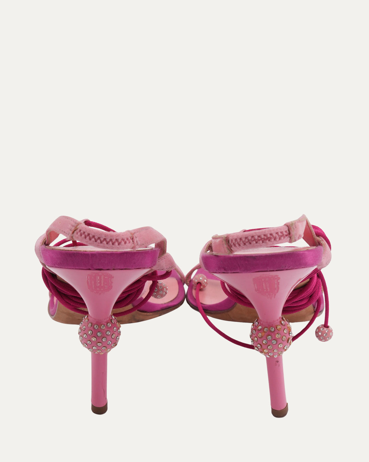 Galliano Era Hot Pink Heel With Rhinestone Detail