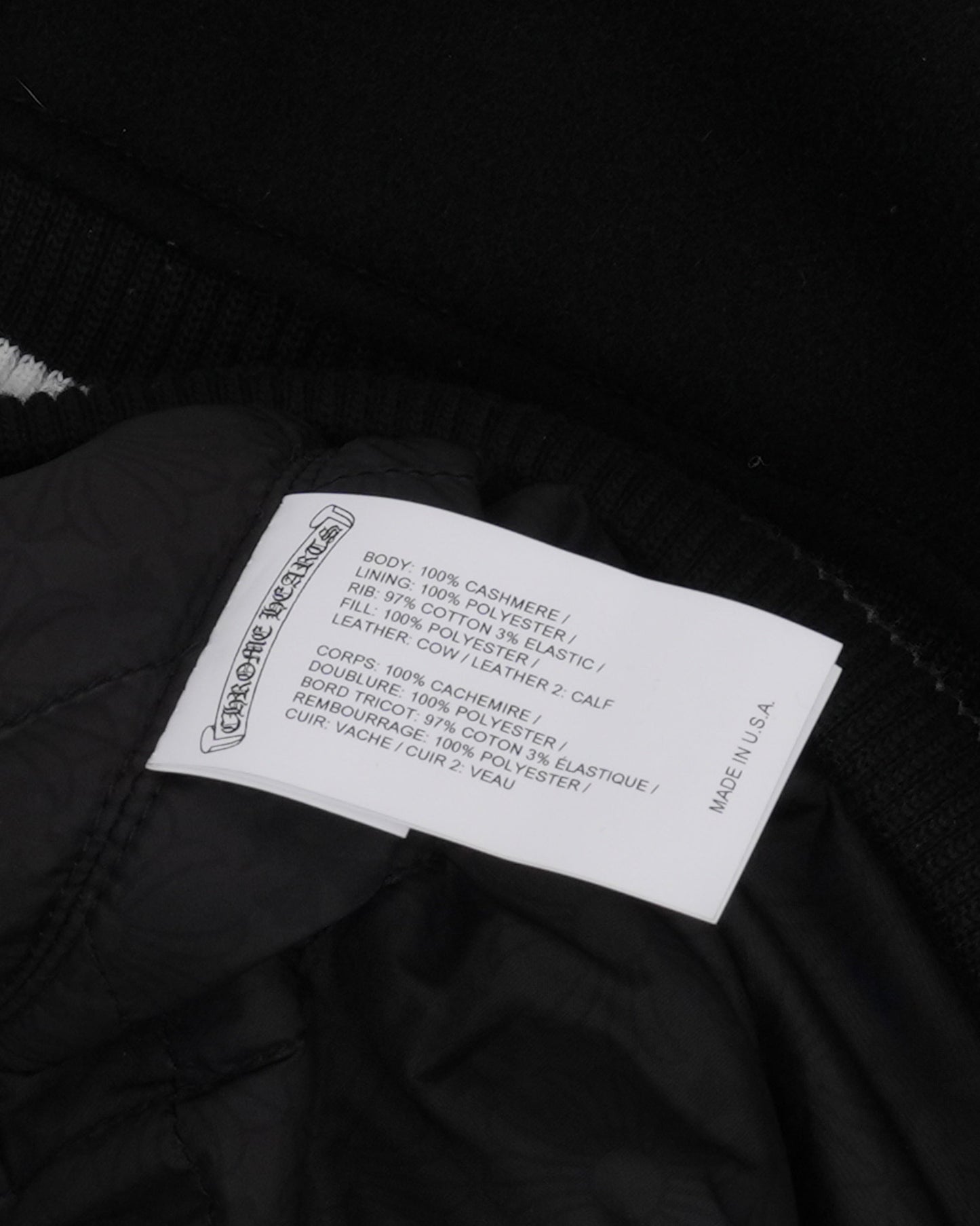 Cashmere and Leather Varsity Chicken Jacket