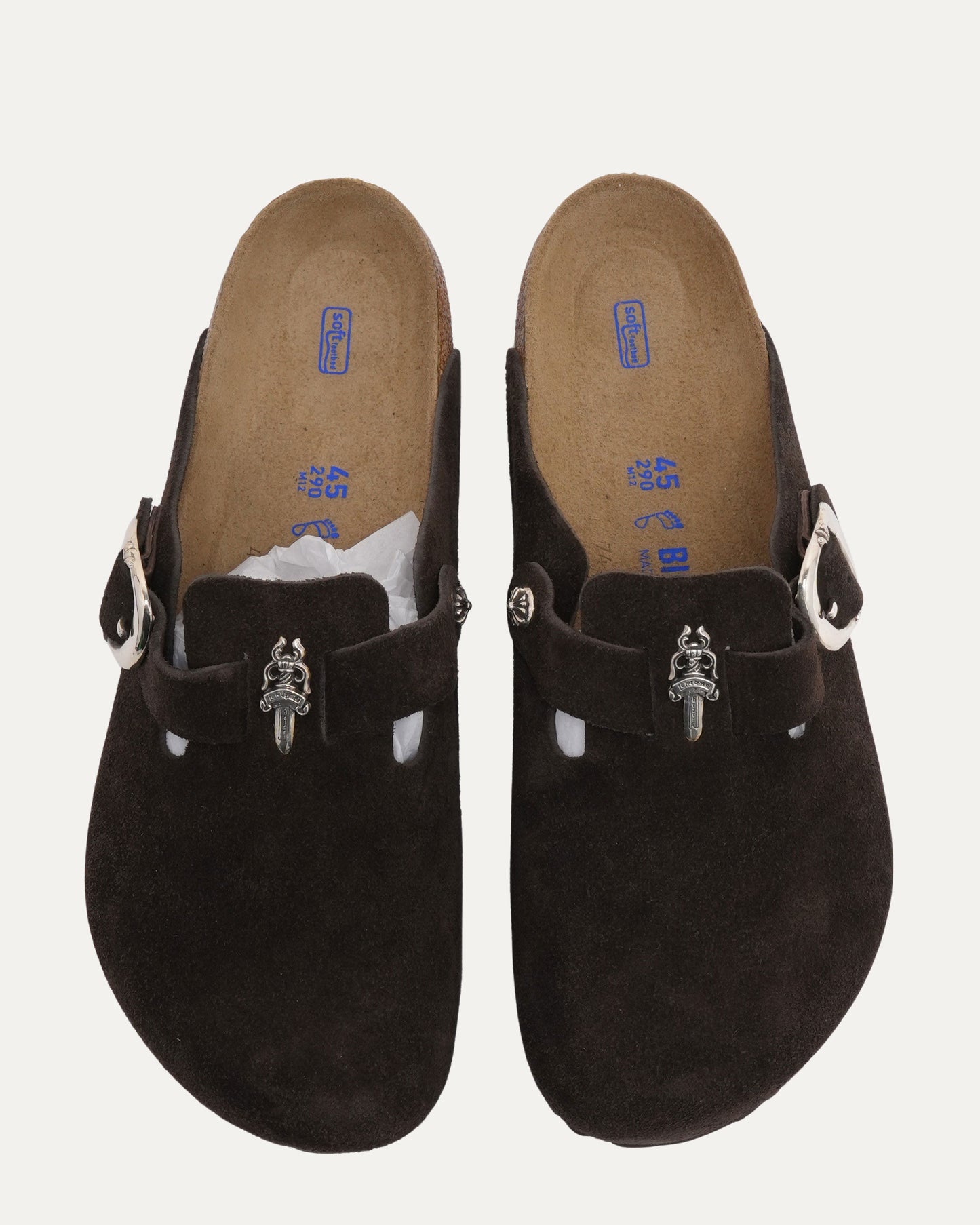 Dagger Embellished Birkenstock Boston Suede Mule
