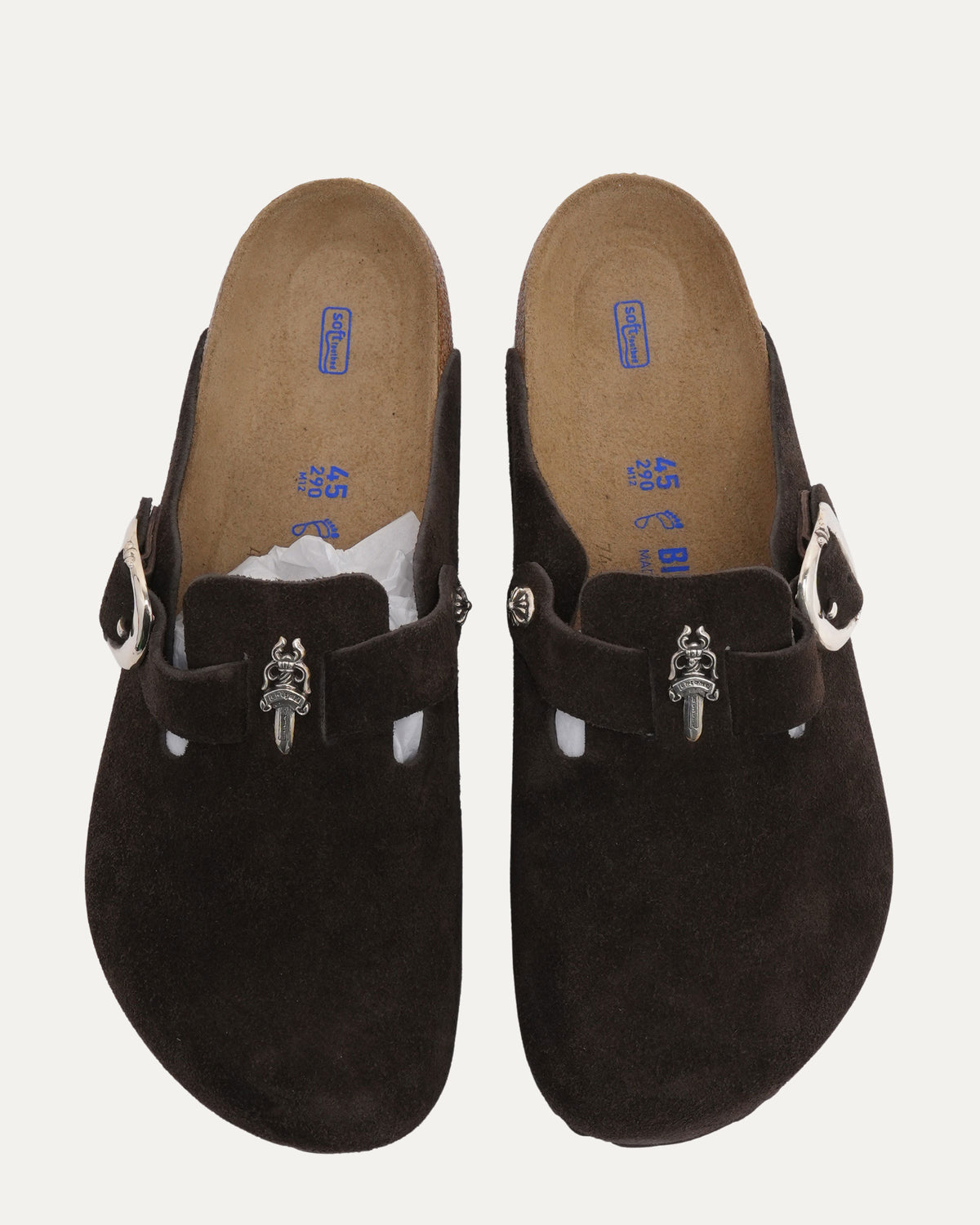 Dagger Embellished Birkenstock Boston Suede Mule