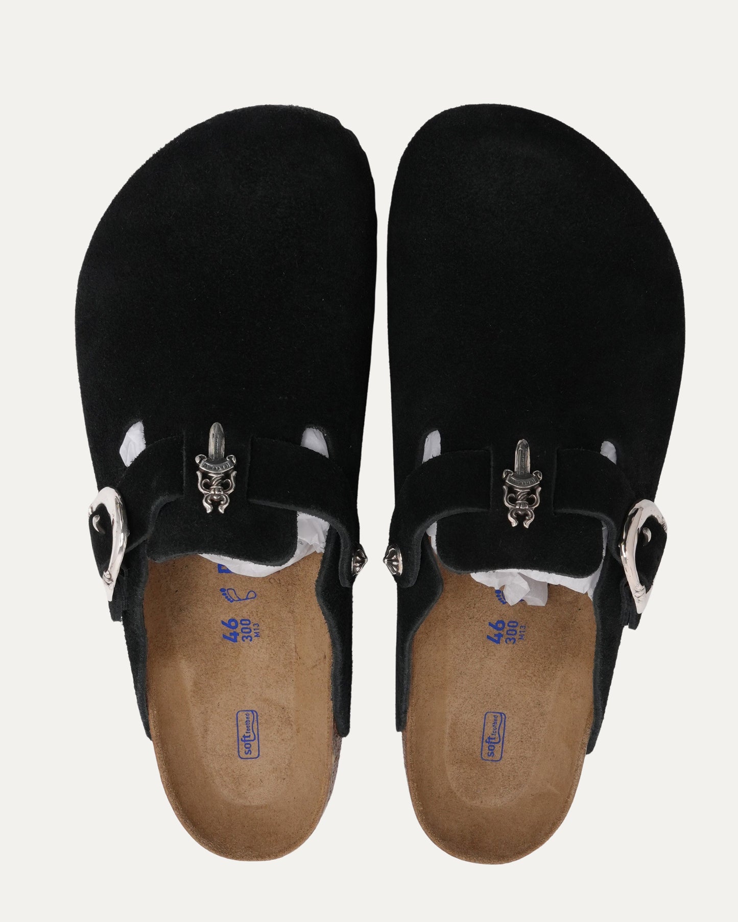 Dagger Embellished Birkenstock Boston Suede Mule