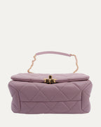 Small Quilted Color Match Flap Bag