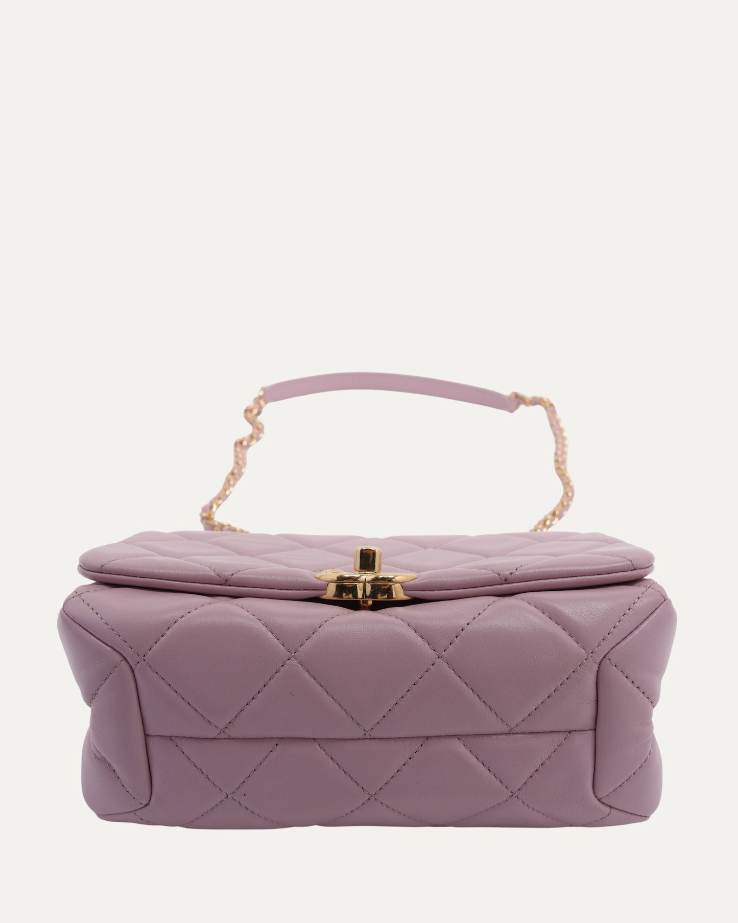 Small Quilted Color Match Flap Bag