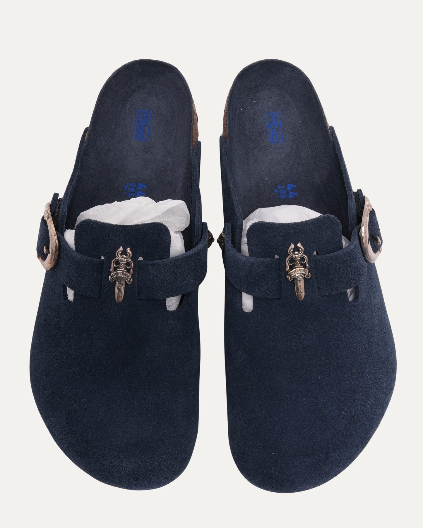 Dagger Embellished Birkenstock Boston Suede Mule
