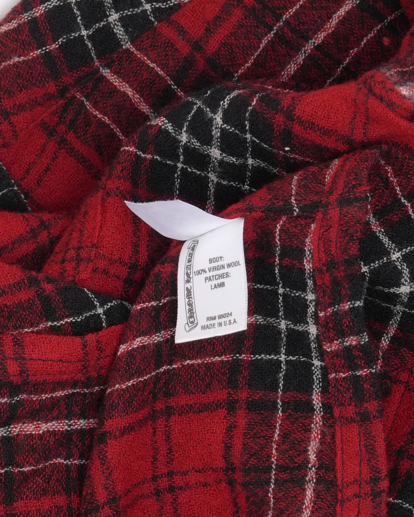 Virgin Wool Cross Patch Flannel Shirt