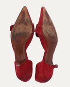 Suede Buckle Heels