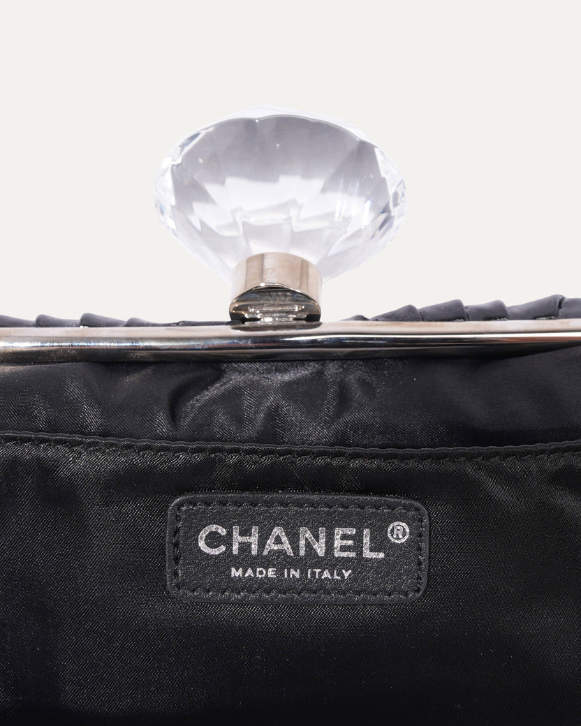 Patent Leather Diamond Clutch Bag