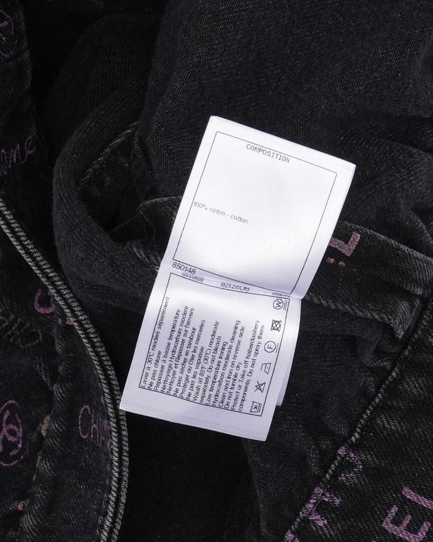Cropped Multi-Logo Denim Jacket