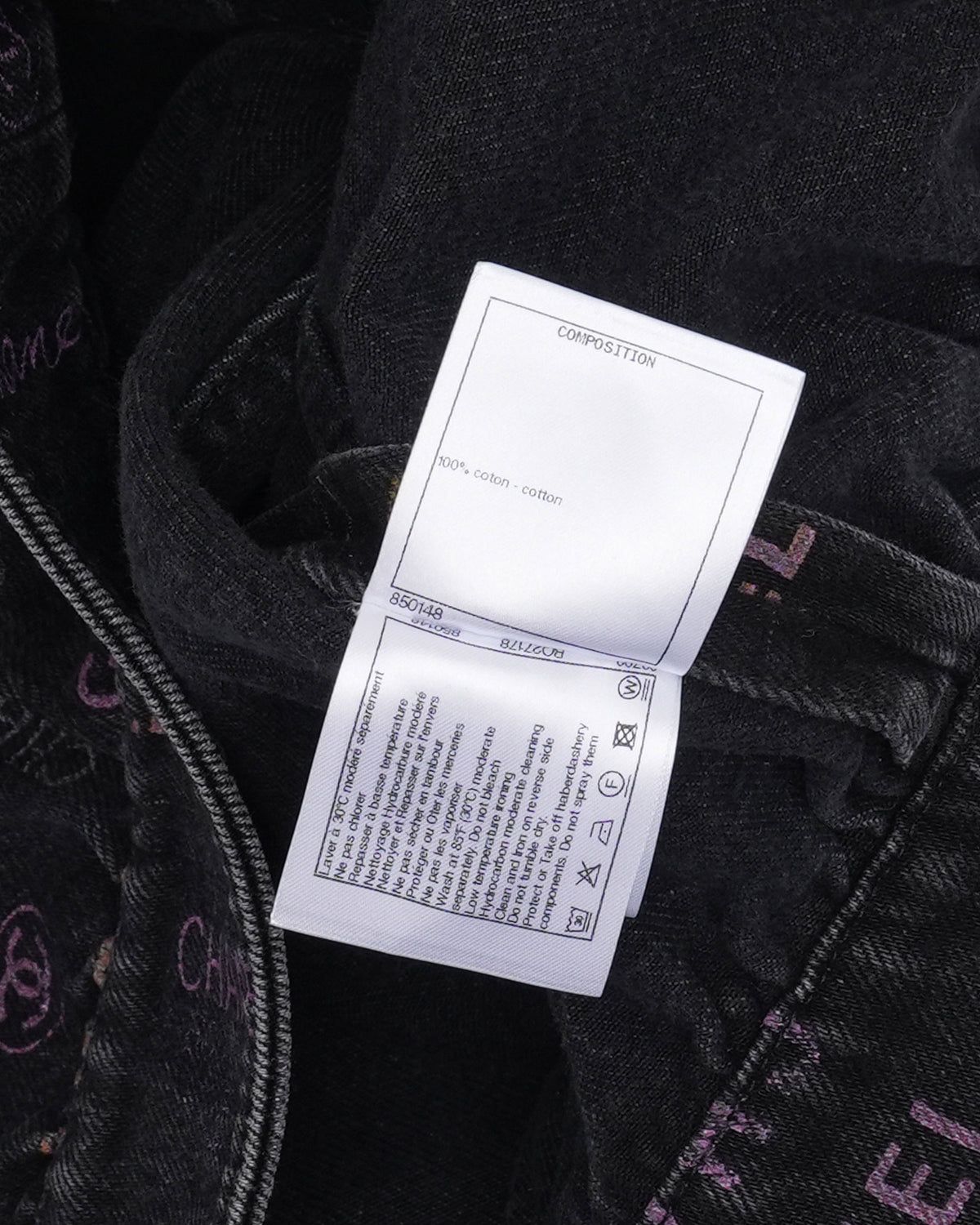 Cropped Multi-Logo Denim Jacket