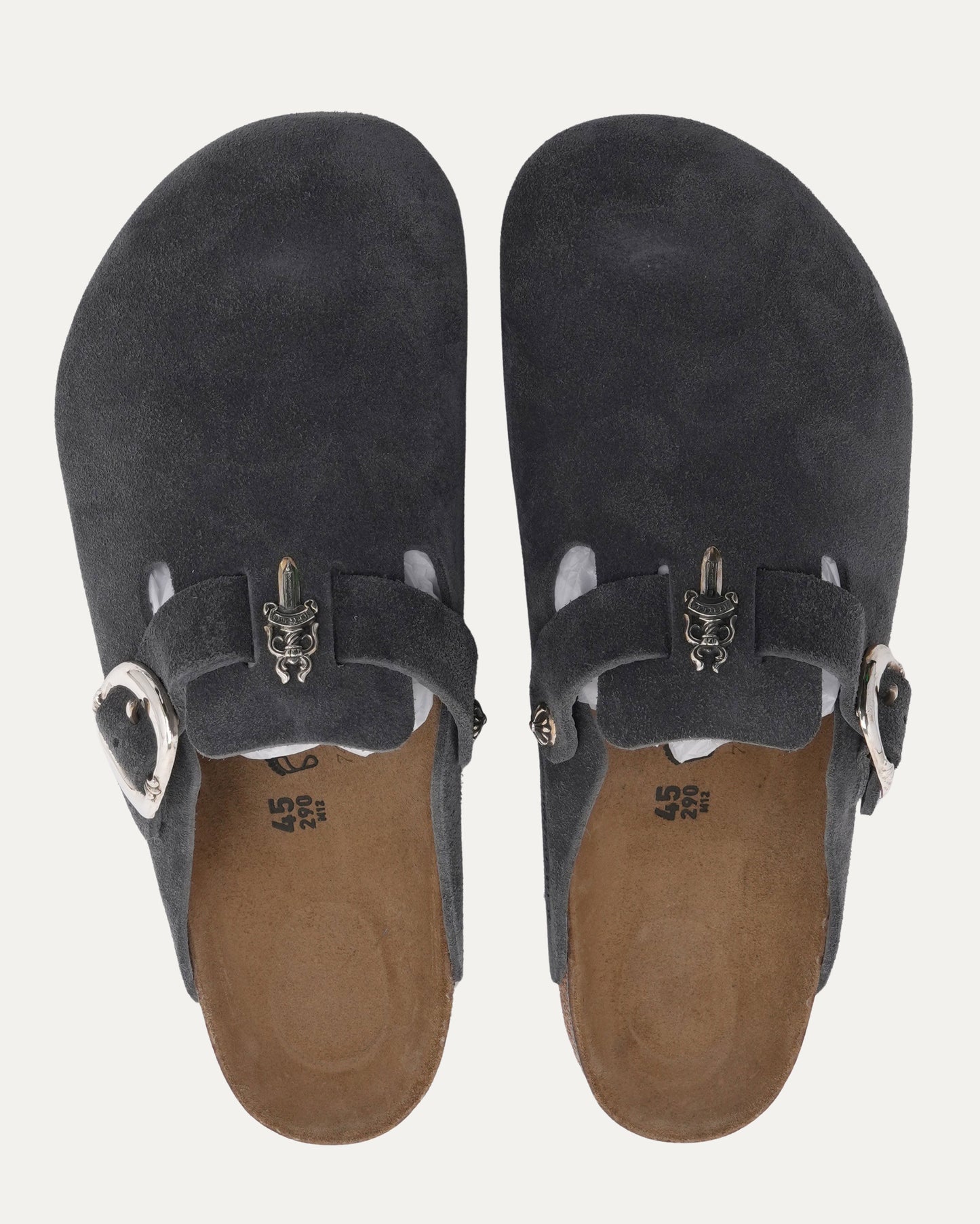 Dagger Embellished Birkenstock Boston Suede Mule
