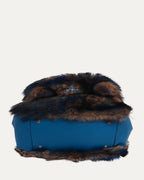 Embellished Cross Patch Fur Bag