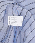 Cross Patch Repair Spell Out Pinstripe Shirt