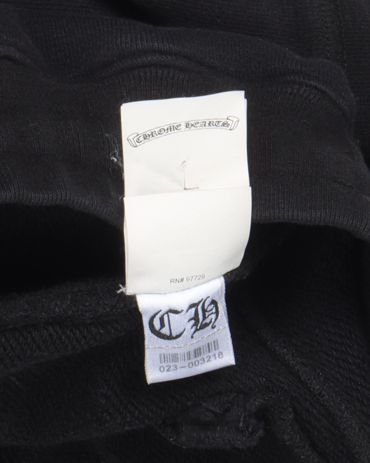Tonal Eye Test Logo Leather Cross Patch Zipper Sweatpants