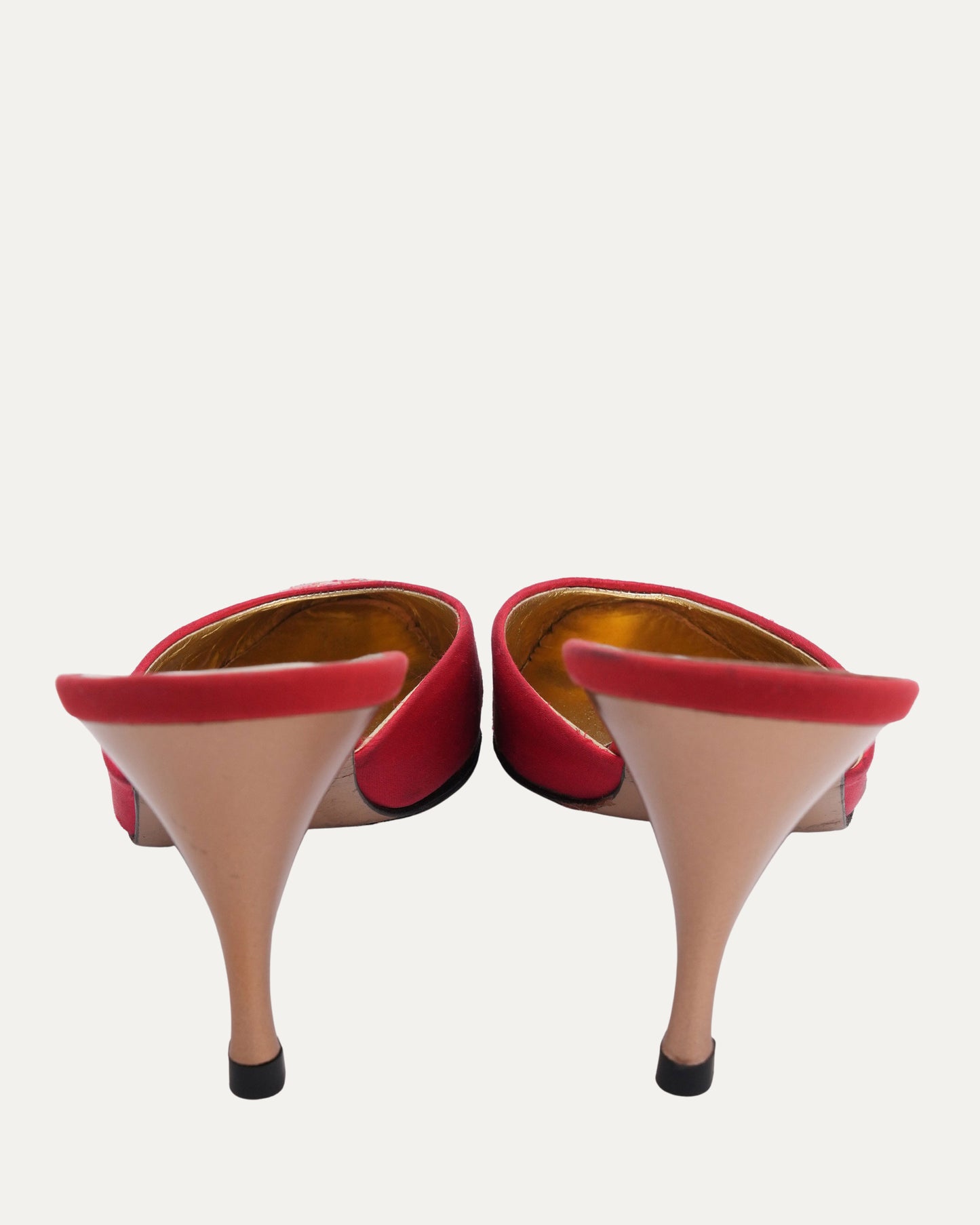 Satin Embroidered Heels