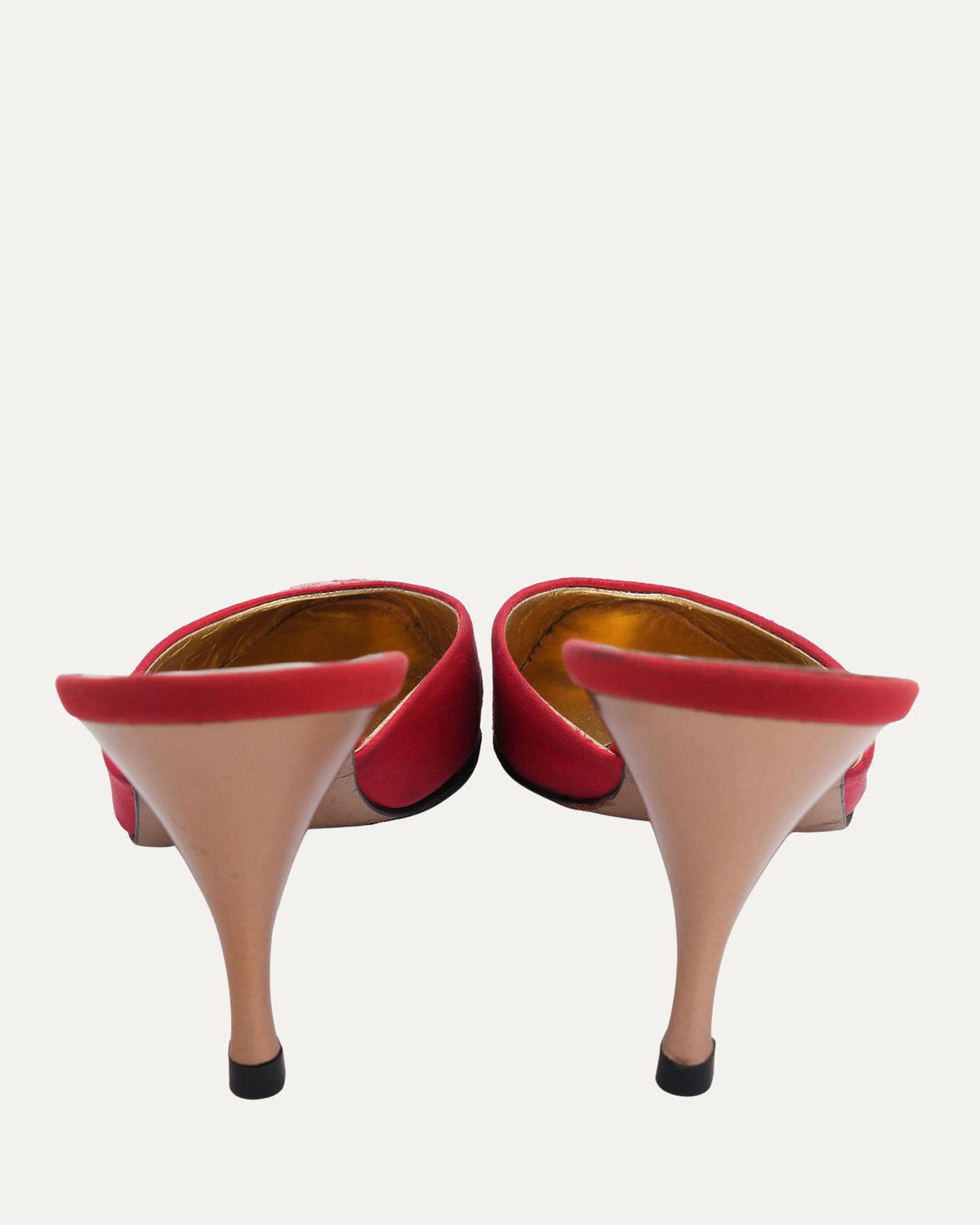 Satin Embroidered Heels