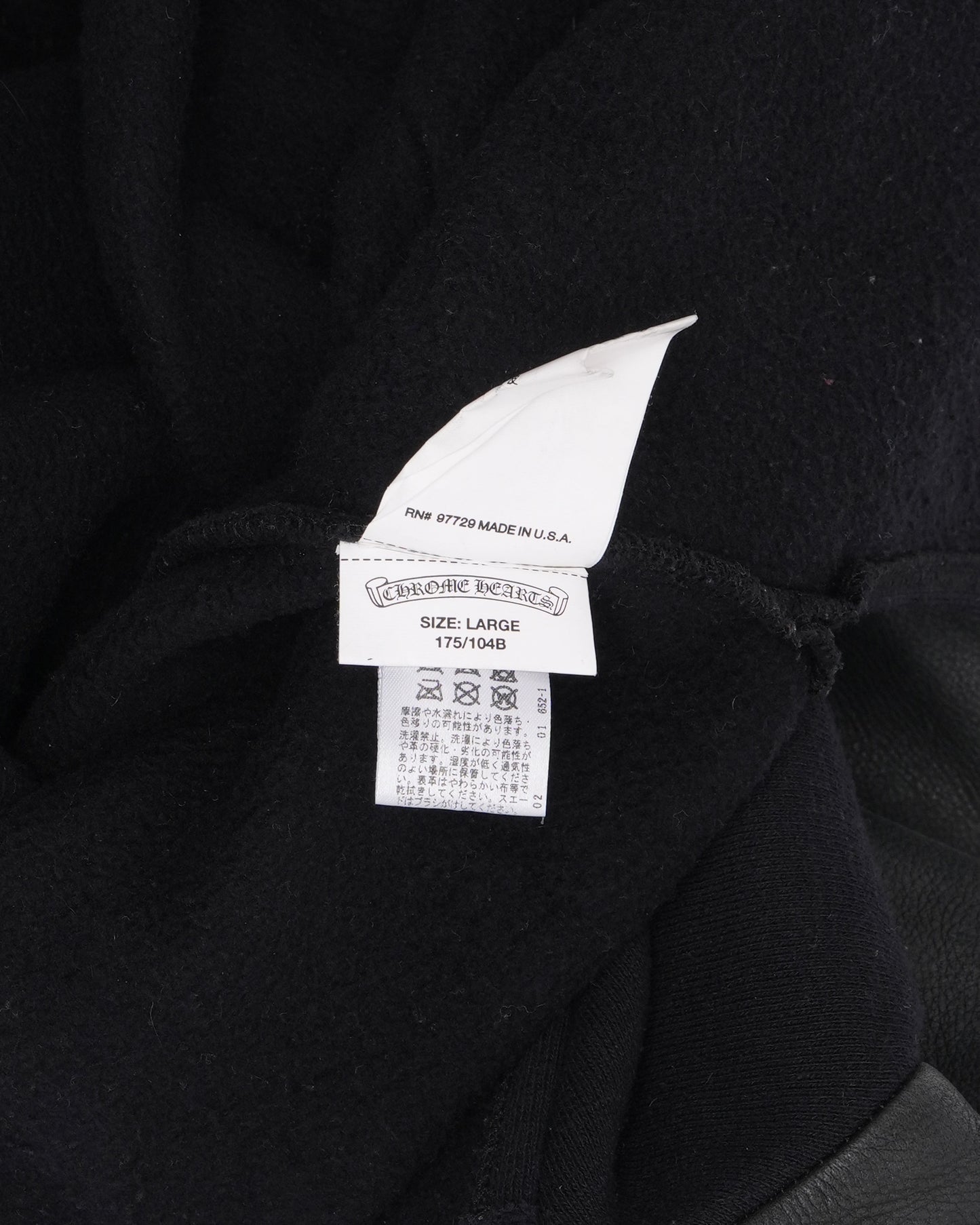 Leather Contrast Cross Patch Crewneck Sweatshirt