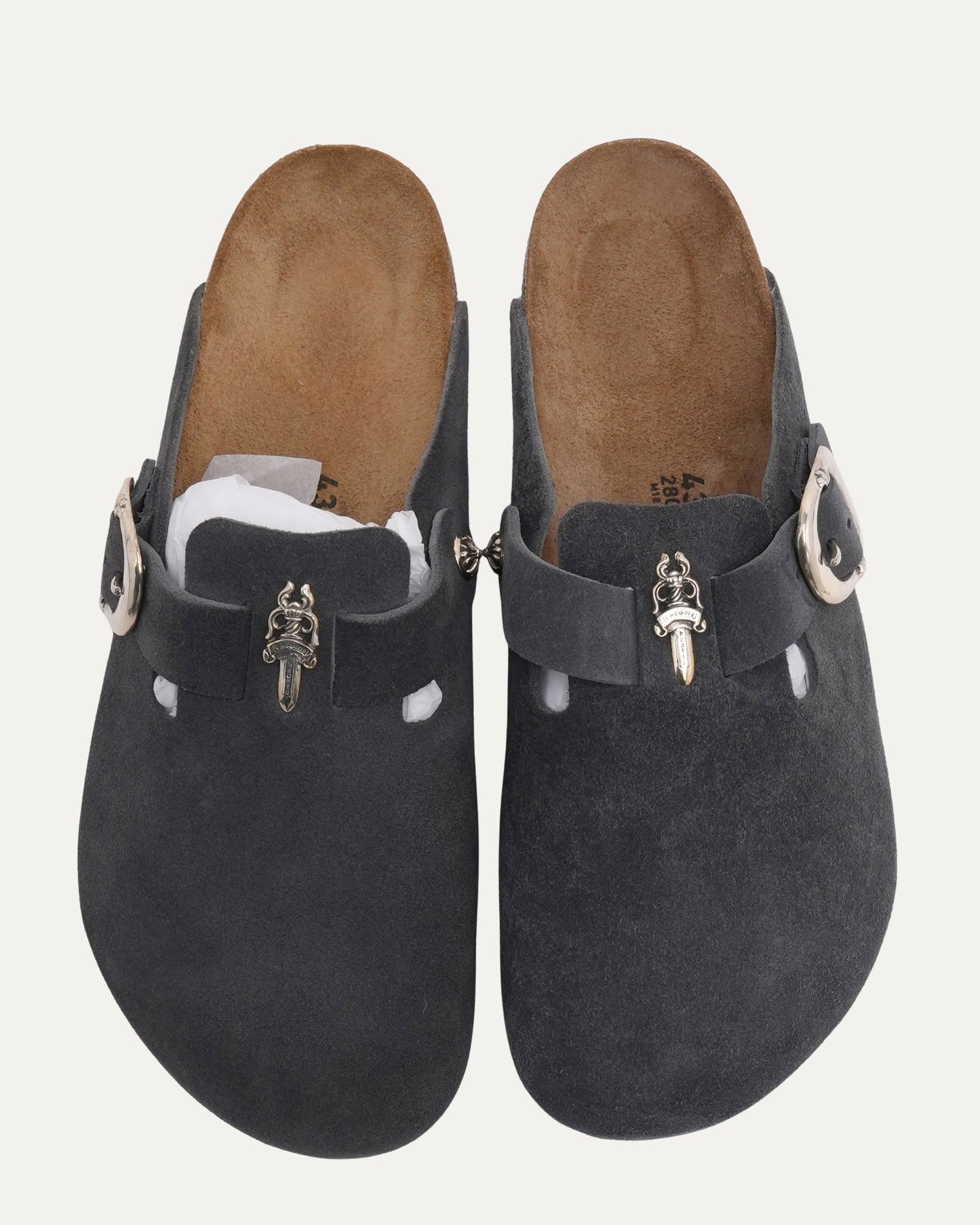 Dagger Embellished Birkenstock Boston Suede Mule