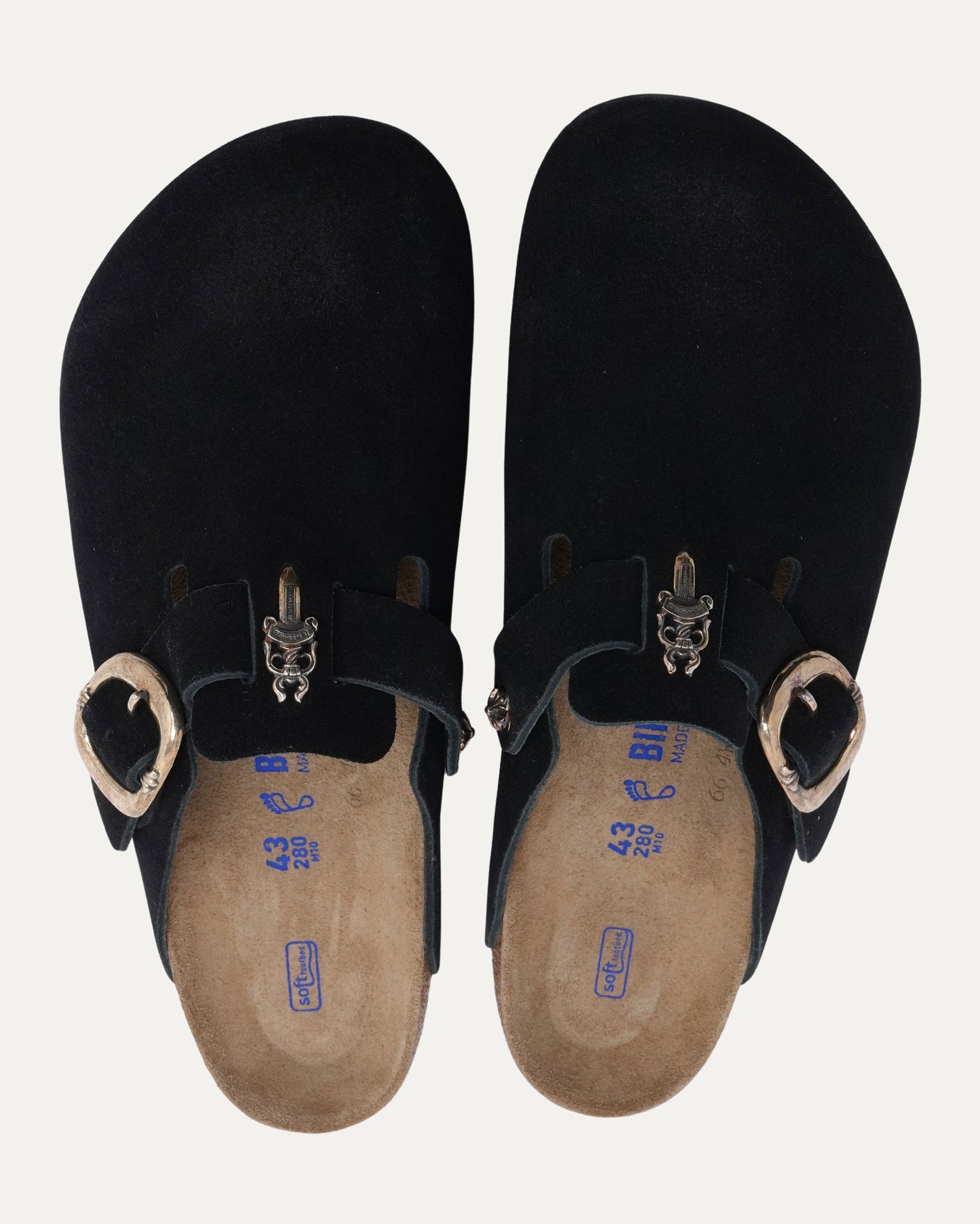 Dagger Embellished Birkenstock Boston Suede Mule