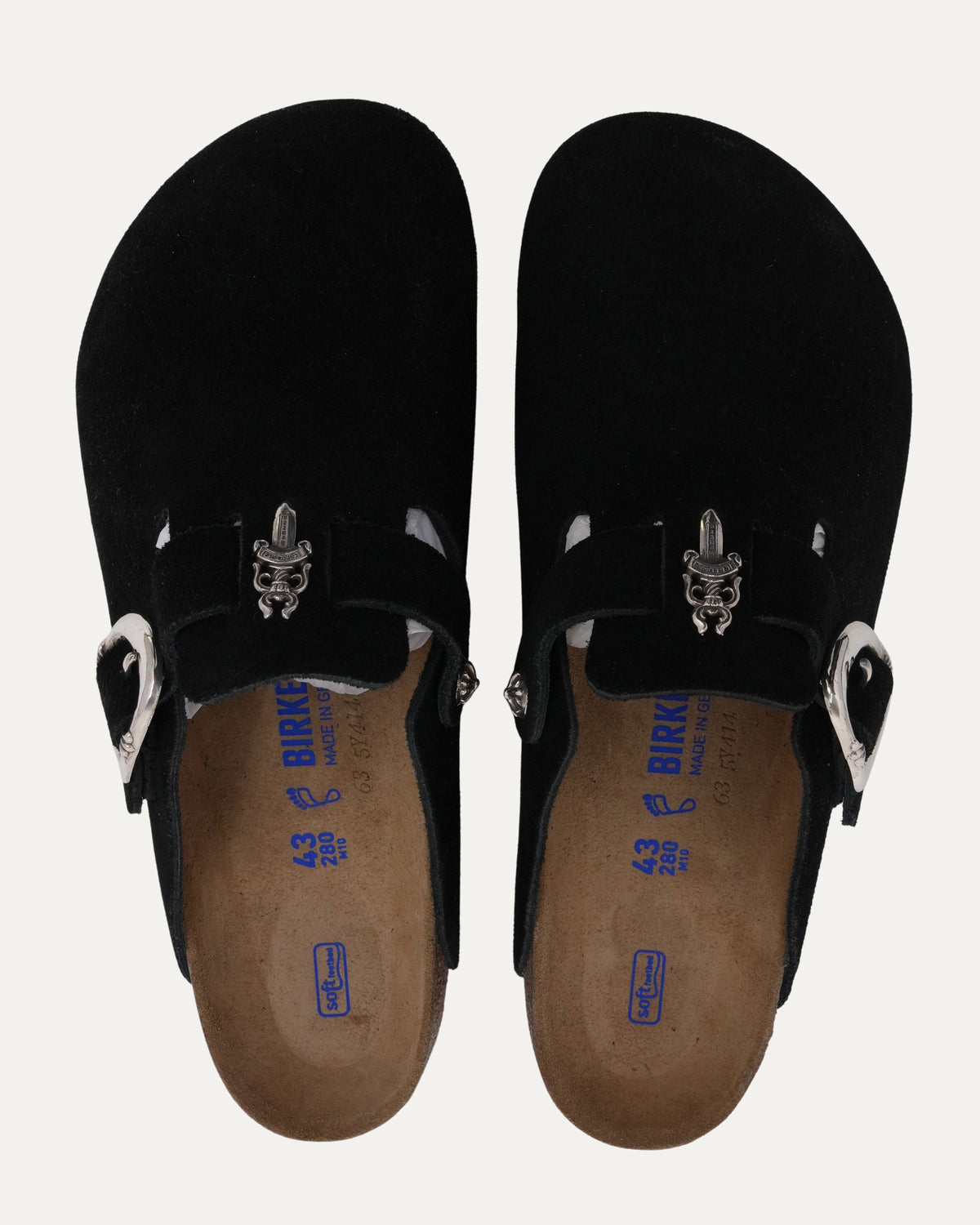 Dagger Embellished Birkenstock Boston Suede Mule