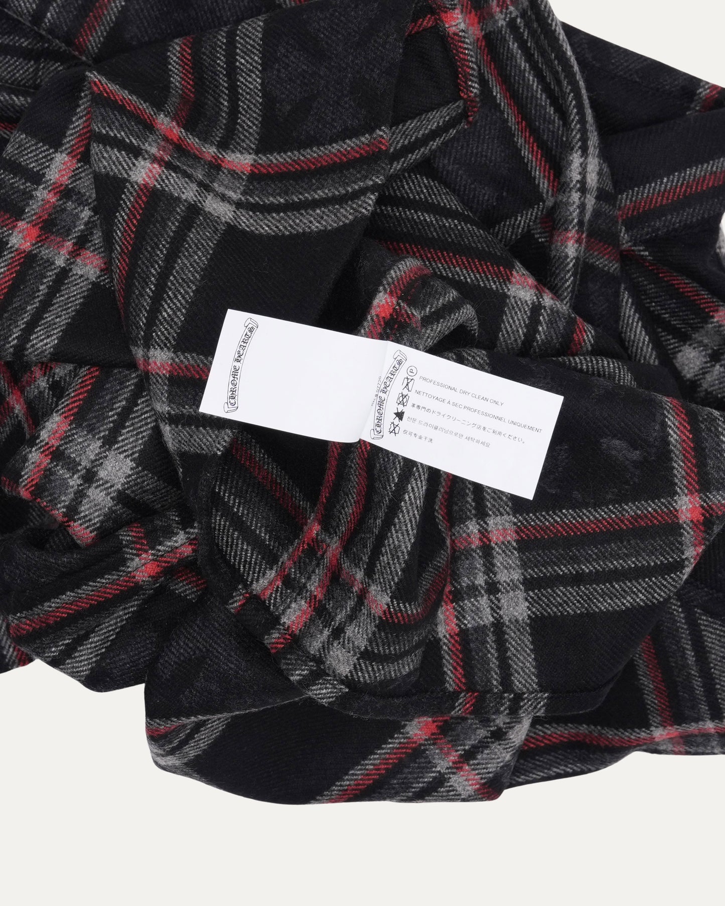 Gas Station Plaid Cashmere Cross Patch Loose Ends Flannel Shirt