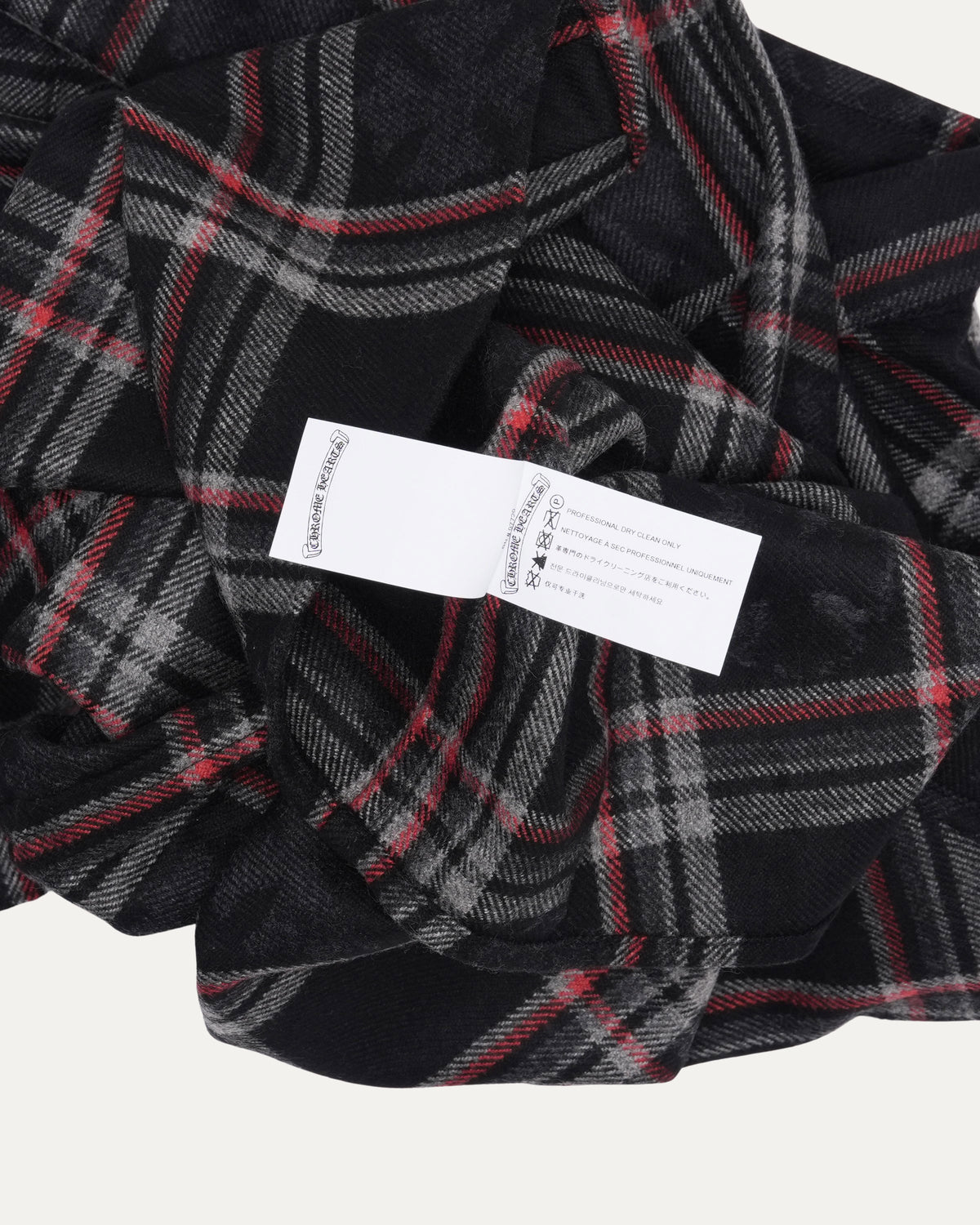 Gas Station Plaid Cashmere Cross Patch Loose Ends Flannel Shirt
